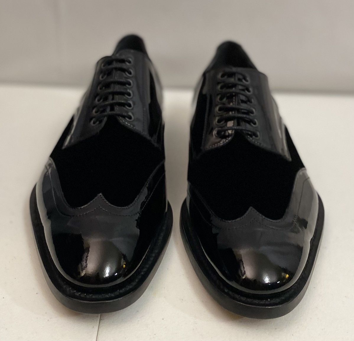 Dsquared2 Dsquared2 🇮🇹 Black Patent/Velvet Handmade Derby 7.5 NEW Size US 7.5 / EU 40-41 - 4 Thumbnail