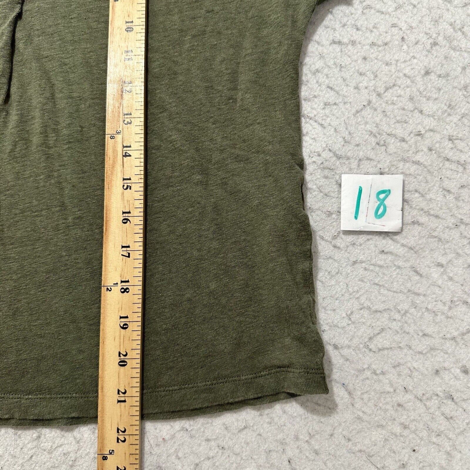 Chicos Chico's 1 Medium Olive Green Pure Linen Collared Polo Shirt Size M / US 6-8 / IT 42-44 - 9 Thumbnail