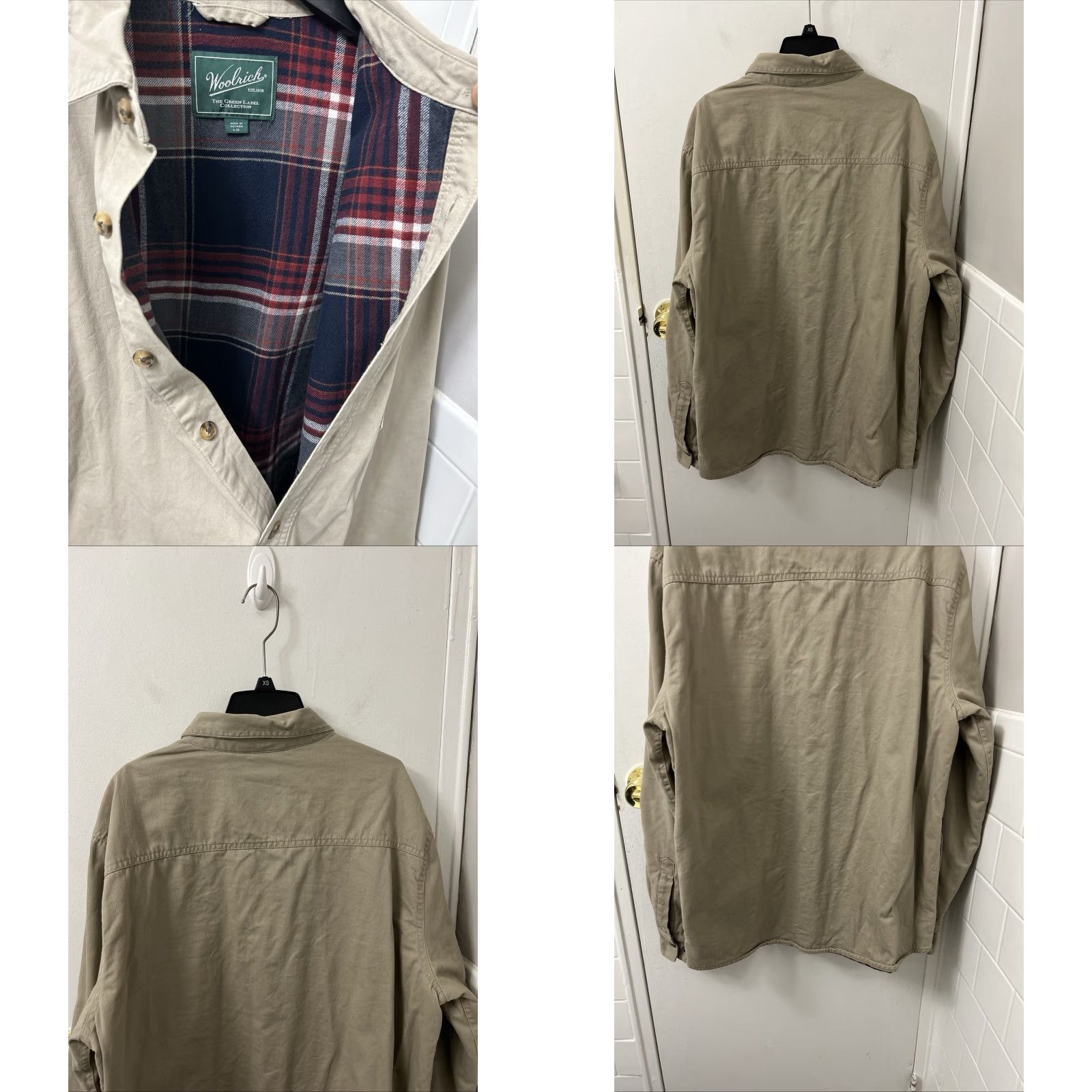 Vintage Woolrich Shirt Jacket Mens L Tan Flannel Lined Shacket Button Down L/S Plaid Casual Workwear Vintage Not Size US L / EU 52-54 / 3 - 8 Thumbnail