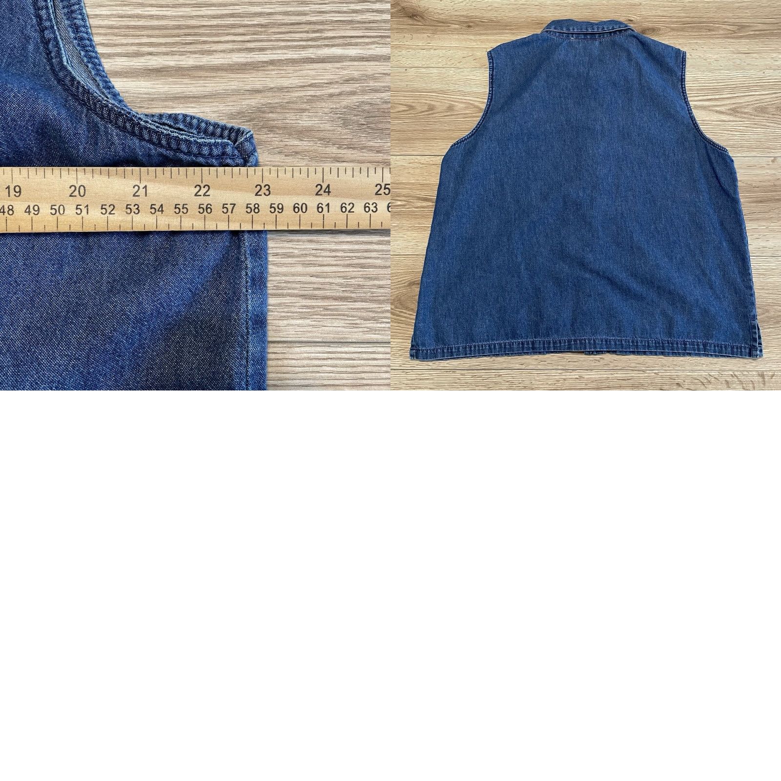 Vintage VINTAGE Jean Denim Vest Women's L Blue Floral Designer Button Closure Cotton Basic Jacket Size L / US 10 / IT 46 - 8 Thumbnail