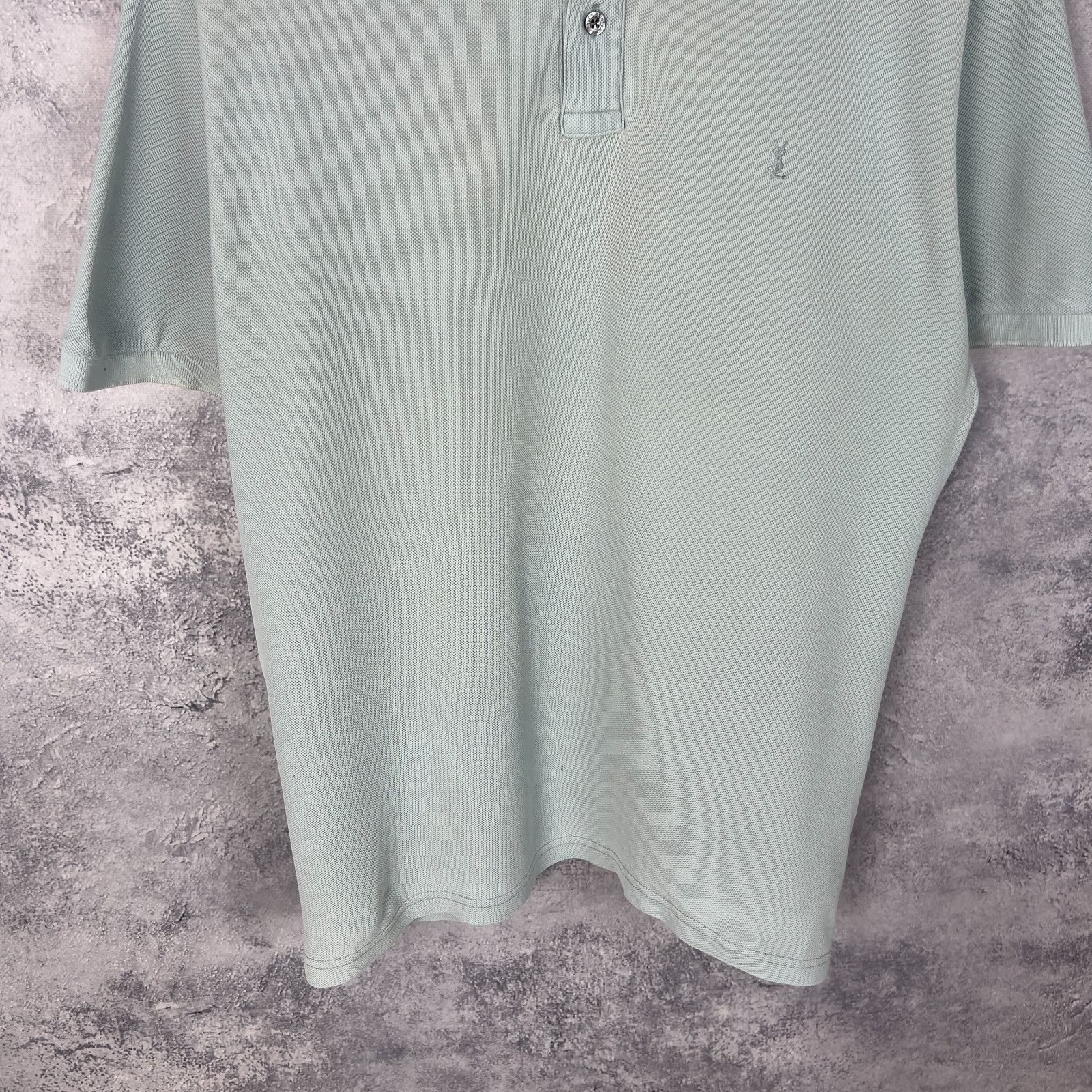 Yves Saint Laurent Yves Saint Laurent Polo Shirt Men's Size M-L Blue Cotton ` Size US L / EU 52-54 / 3 - 3 Thumbnail