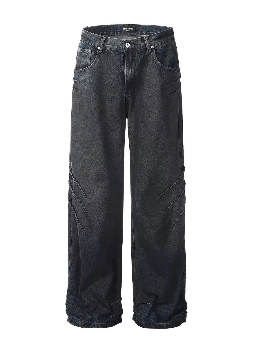 Japanese Brand × Vintage Old Wash Blue Loose Wide Leg Jeans Size US 34 / EU 50 - 5 Thumbnail