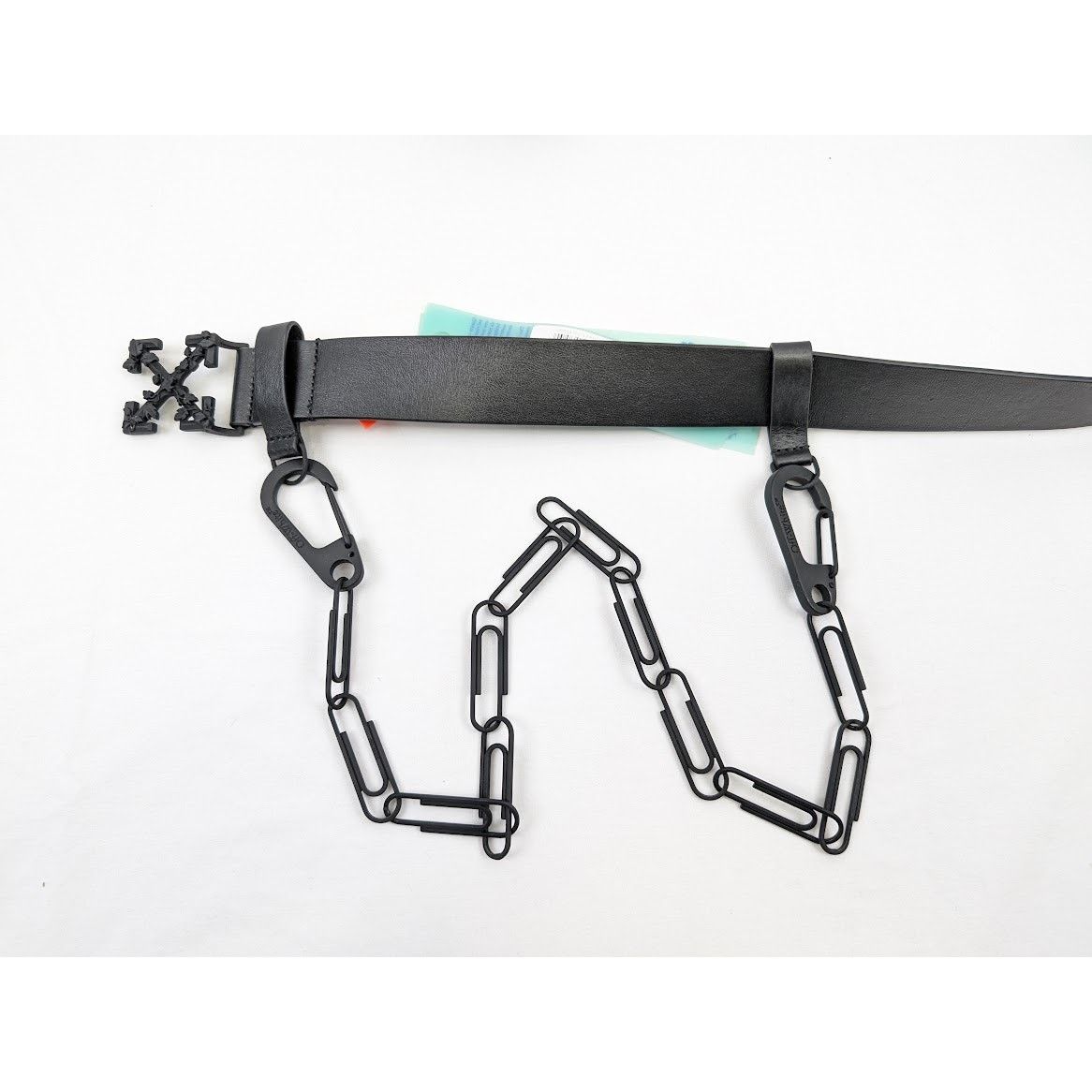 Off-White o1rshd1 Size: L/XL / Leather Belt with Chain in Black Size ONE SIZE - 8 Thumbnail