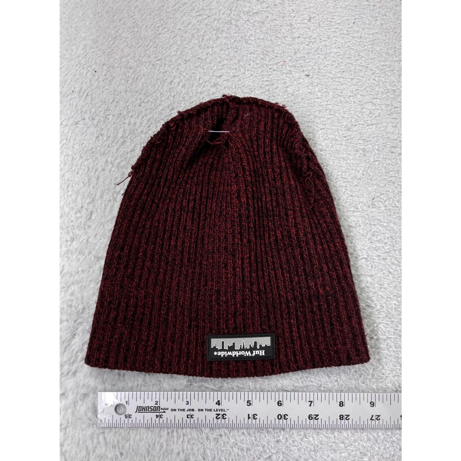 Huf HUF Beanie Hat Adult One Size Red Black Knit 100% Acrylic Ski Winter Mens Beanie Size ONE SIZE - 4 Thumbnail