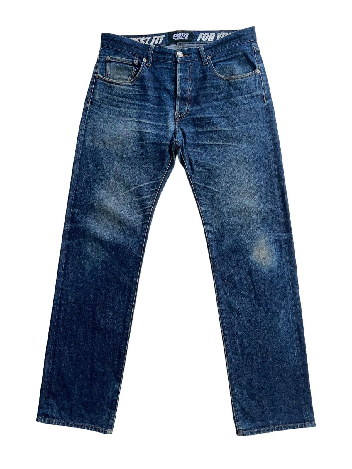 Japanese Brand KIKS TYO Tapered Straight Blue Denim Size US 34 / EU 50 - 3 Thumbnail