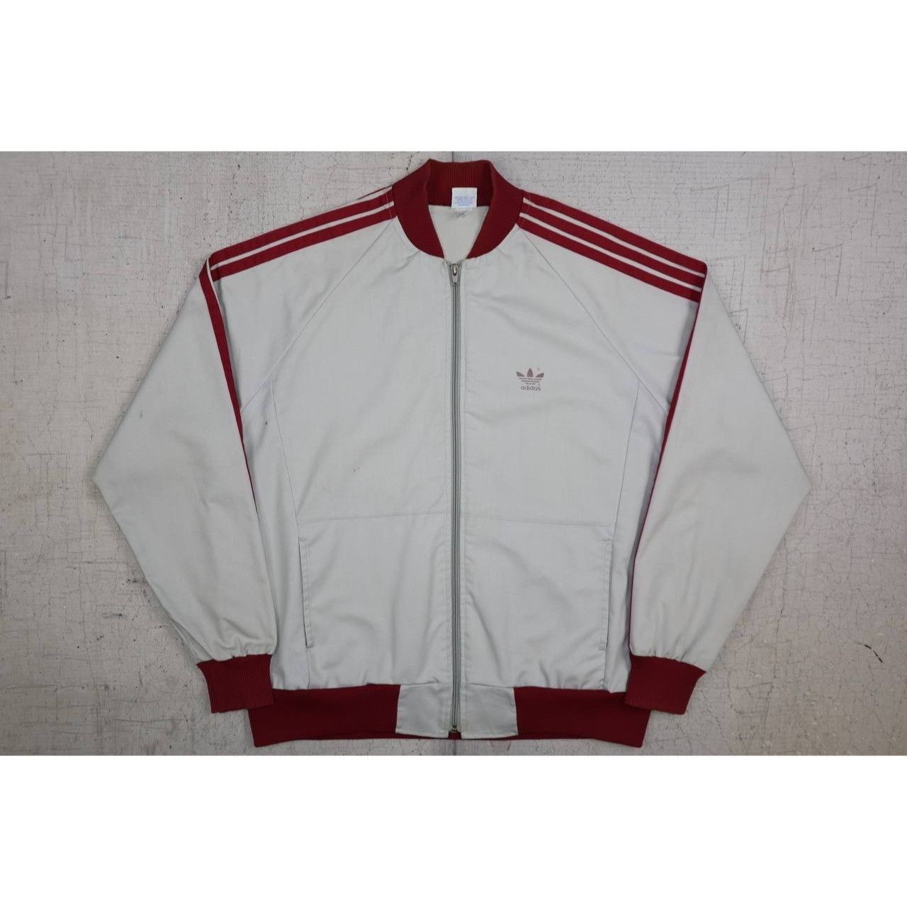 Adidas Vintage 80s Adidas Track Jacket Men's XL White Red Windbreak Size US XL / EU 56 / 4 - 8 Thumbnail