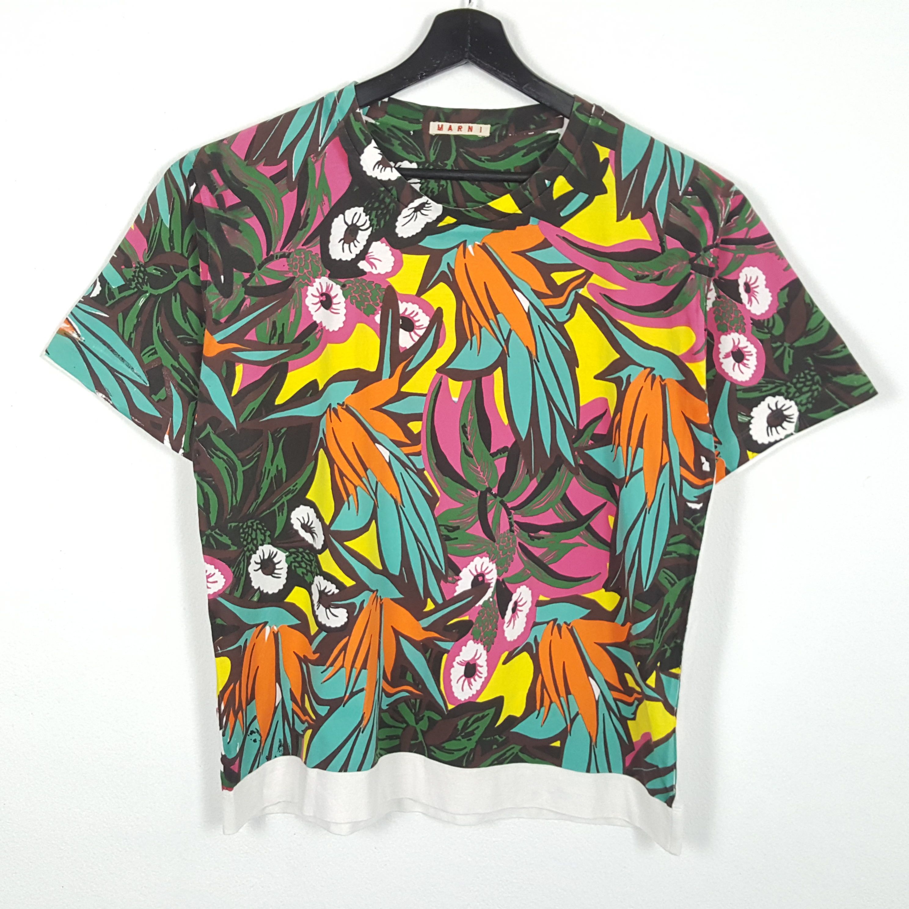 image of Italian Designers x Marni Luxury Brand Flowers Art Design Style Tshirt, Men's (Size Medium)