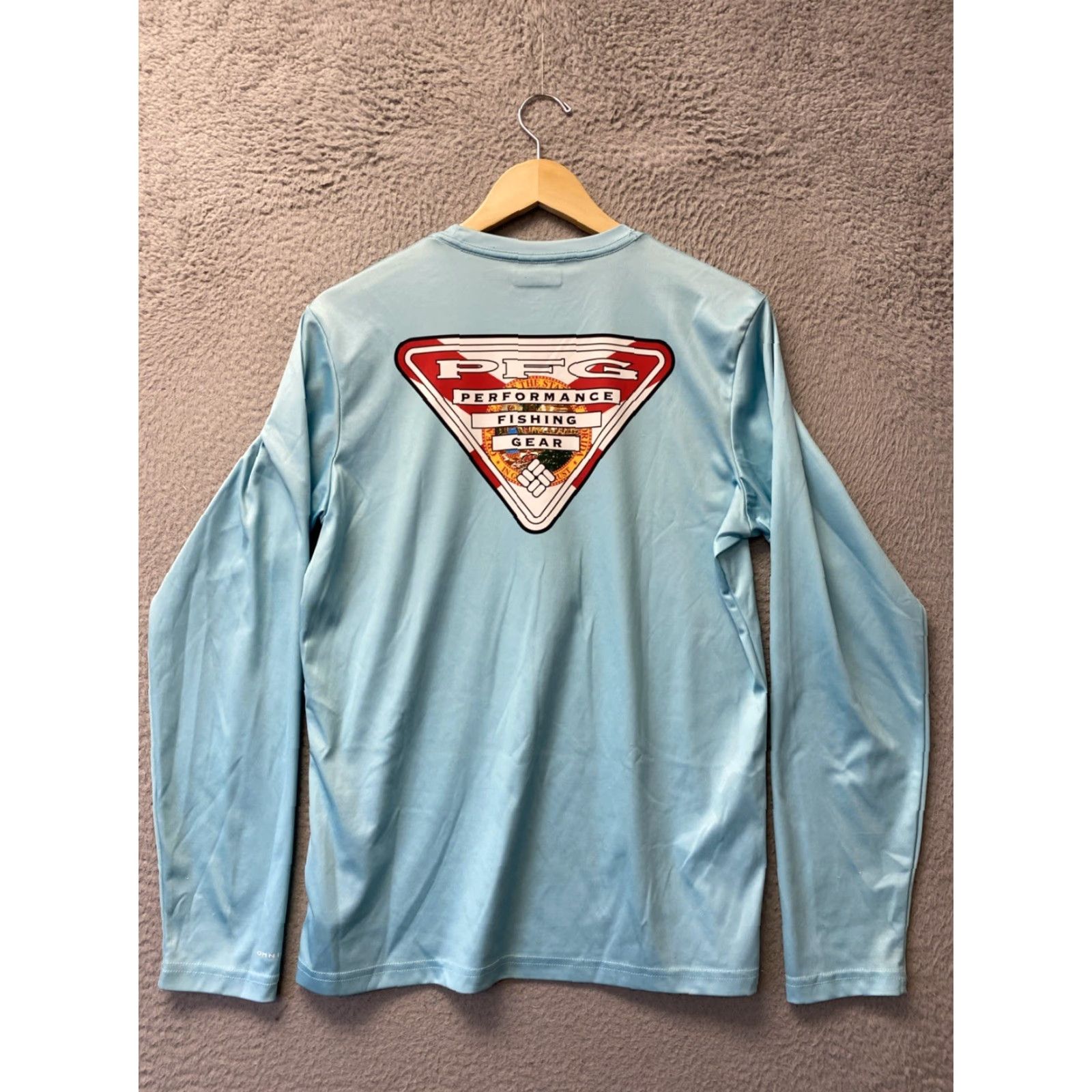 Spell Columbia Logo Spell Out Turquoise Running Sports Shirt Men's L/S Tee XS 141-25 Jewelry? Size US XS / EU 42 / 0 - 6 Thumbnail
