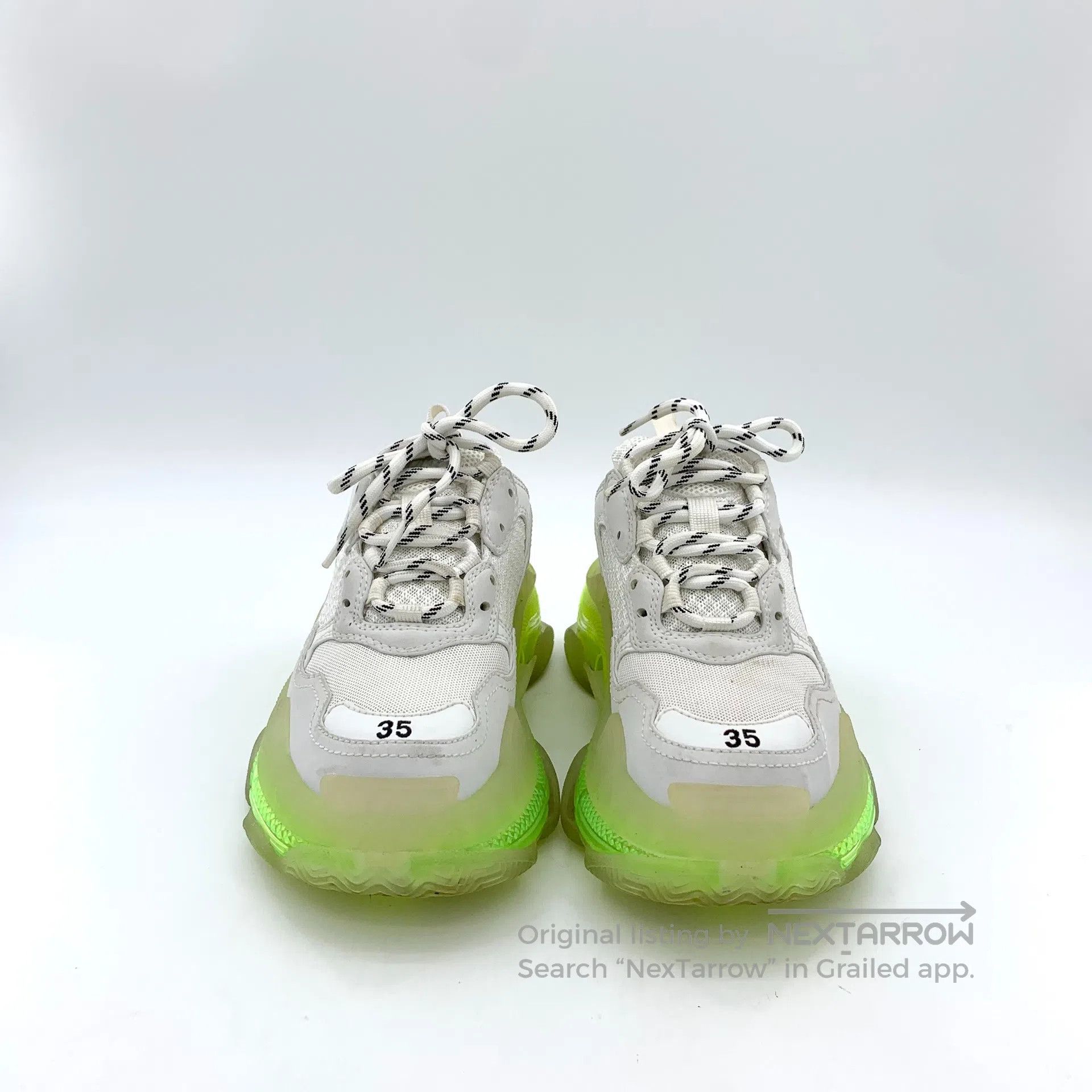 Balenciaga Balenciaga White Mesh Breathable Lace-Up Casual Flat Dad S Size US 4.5 / IT 34.5 - 3 Thumbnail