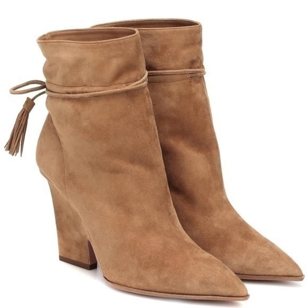 AQUAZZURA Sartorial 95 suede ankle boots - used