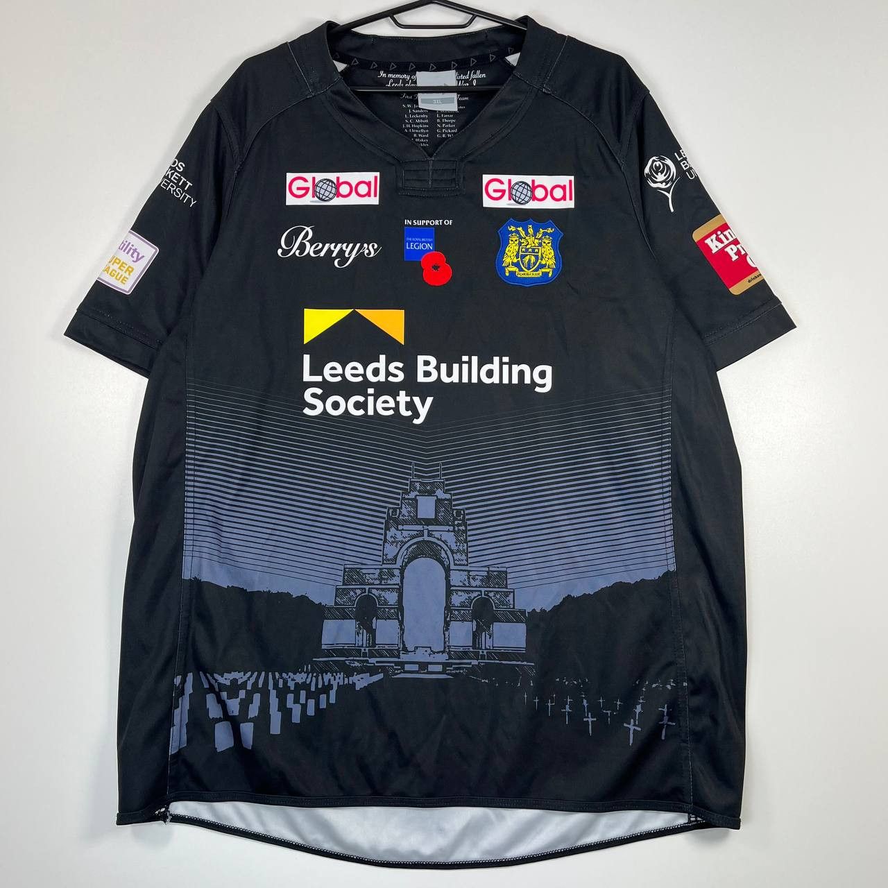 Other ISC Leeds Rhinos Rugby League Black Jersey Poppy Shirt – 3XL Size US XXL / EU 58 / 5 - 1 Thumbnail