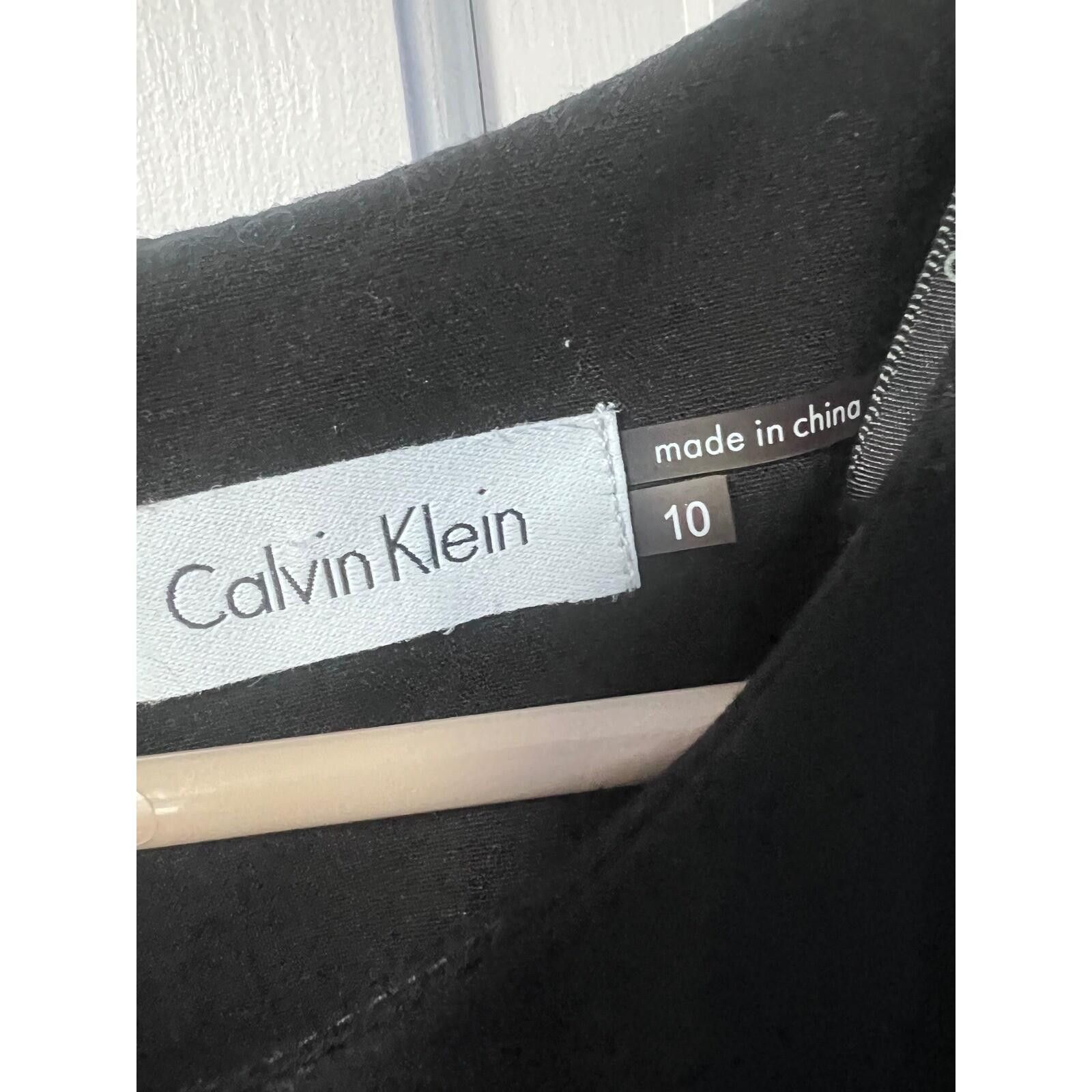 Calvin Klein Calvin Klein Sheath Dress Women 10 Black Buckle Waist Zip Size L / US 10 / IT 46 - 2 Thumbnail