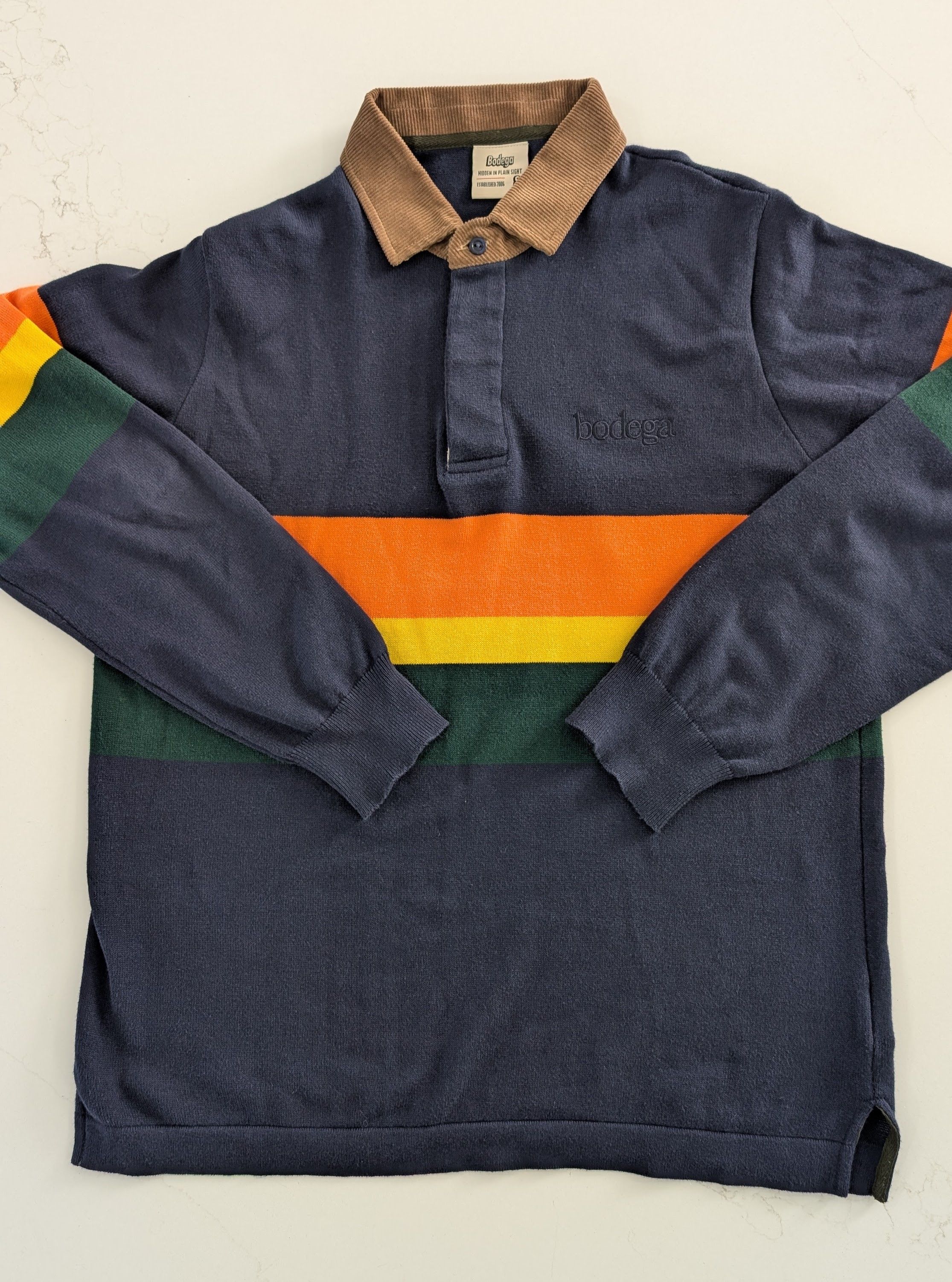 Bodega Bodega Knit Rugby Sweater Mens Small Size US S / EU 44-46 / 1 - 1 Thumbnail