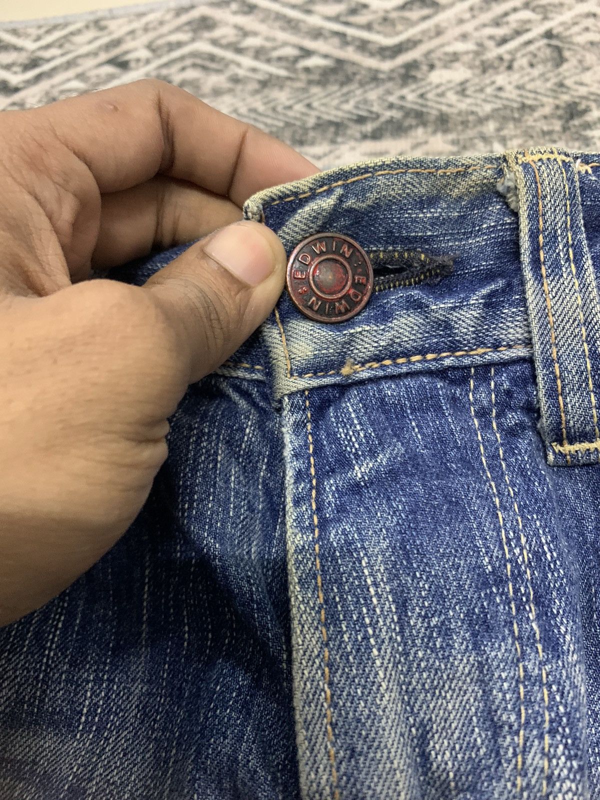 Edwin 90s EDWIN 503 BLUE TRIP DISTRESSED PANT Size US 31 - 7 Thumbnail