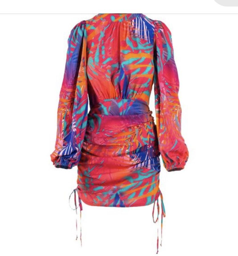 Other COSEL Draped Palm tree Dress high end 8 balloon sleeve VEUC Size M / US 6-8 / IT 42-44 - 1 Thumbnail