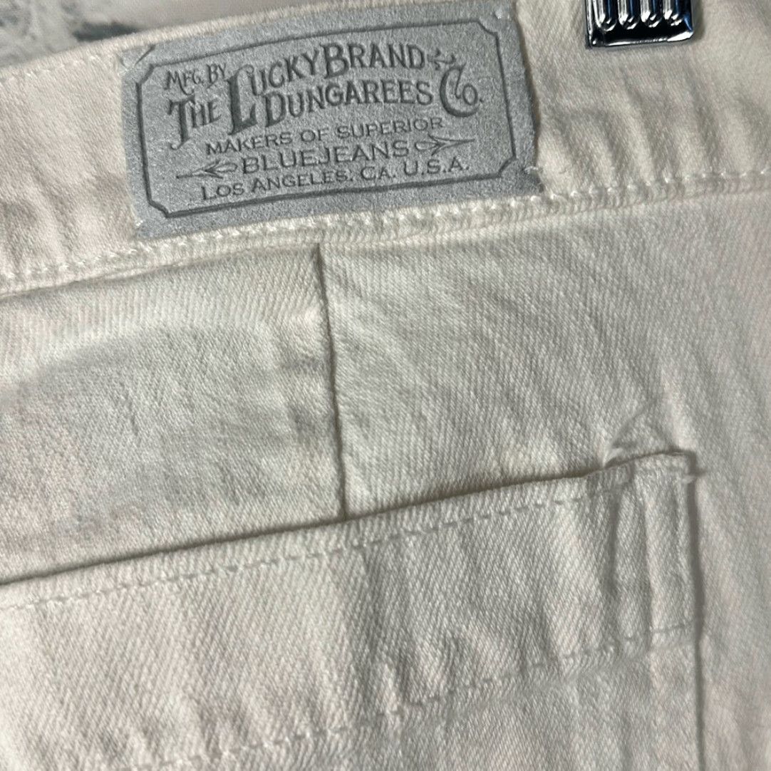 Lucky Brand VINTAGE Lucky Brand Women’s Concert Wide Leg Flared Jeans size 16/33 Beige Cream White 34” Inseam Womens Jeans Size 38" / US 16 / IT 52 - 4 Thumbnail