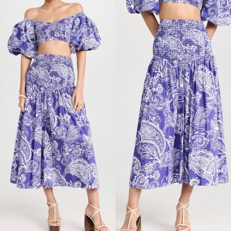 Mara Hoffman Mara Hoffman 2 Piece Set Pier Top Nicole Skirt Smocked XXS Size 25" / US 0 / IT 36 - 2 Thumbnail