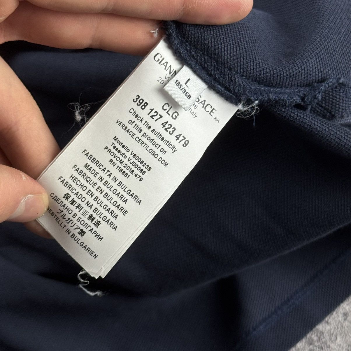 Versace Versace Collection Navy Pocket Polo / Tonal Medusa Logo Size US L / EU 52-54 / 3 - 13 Thumbnail