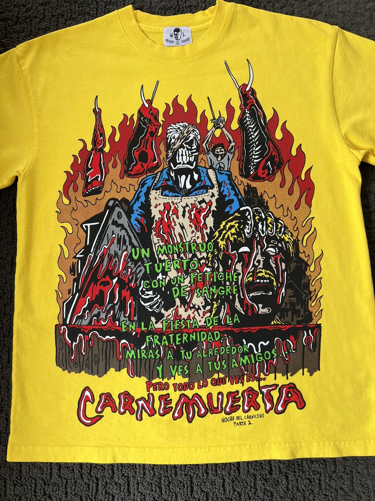 Warren Lotas WARREN LOTAS “CARNE MUERTA” YELLOW T-SHIRT SIZE LARGE Size US L / EU 52-54 / 3 - 2 Thumbnail