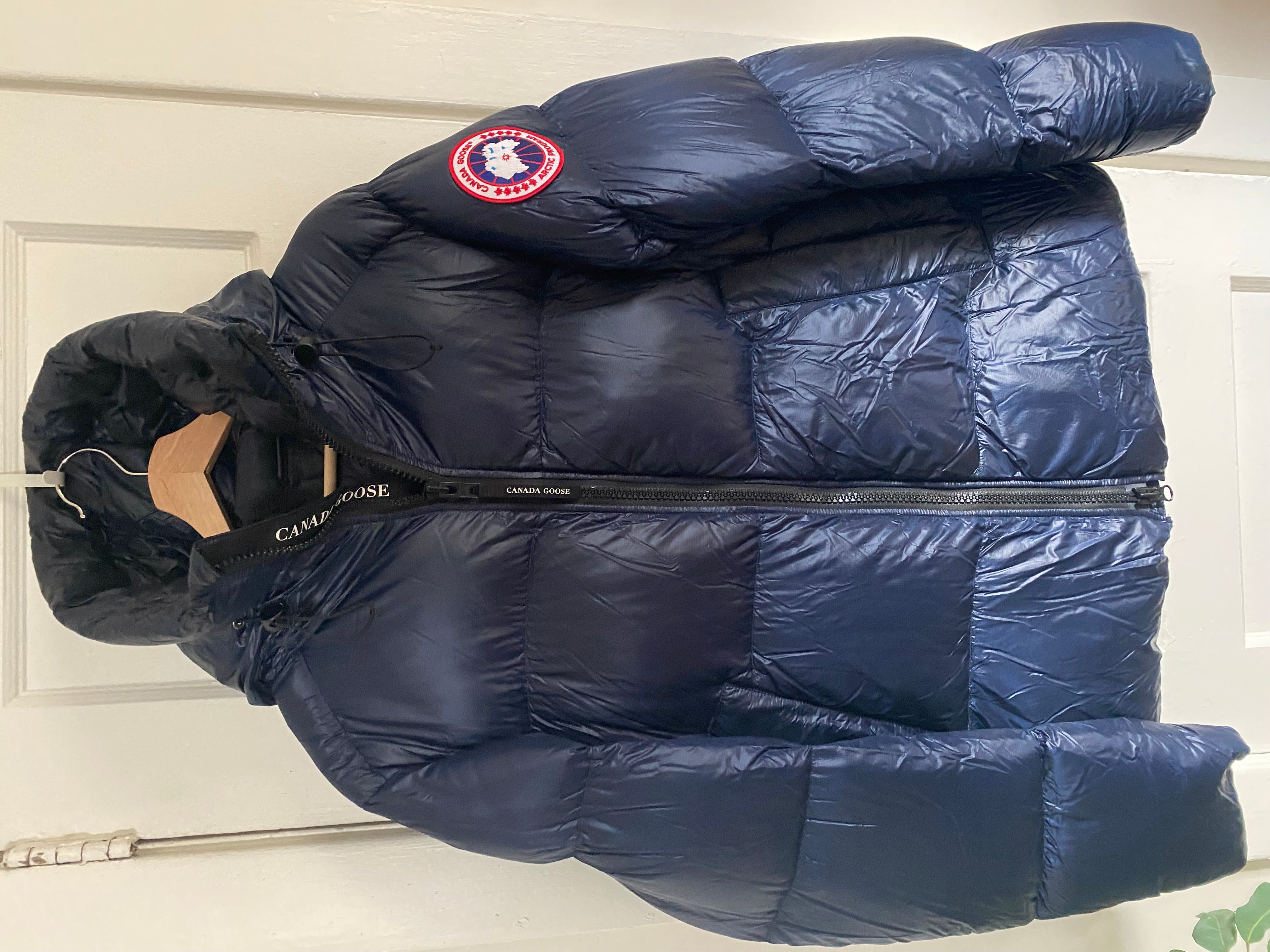 Pre-owned Canada Goose Crofton Puffer Navy Blue Size Large
