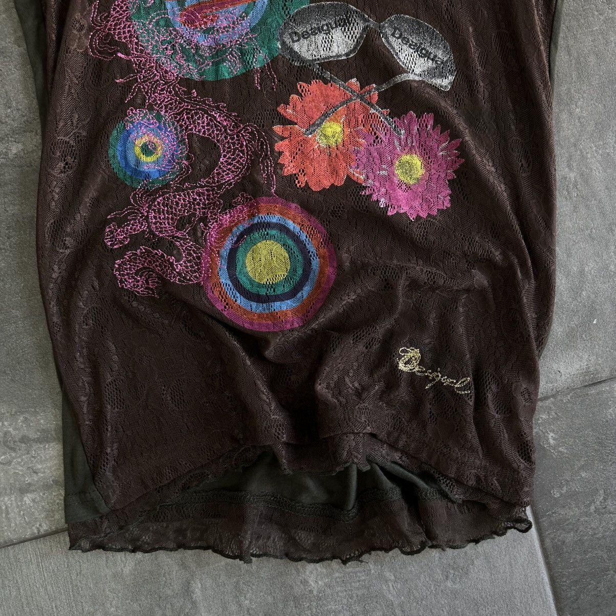 Desigual Vintage Japanese Style Desigual Tank Top Sleeveless Y2K 00s Size XL / US 12-14 / IT 48-50 - 3 Thumbnail