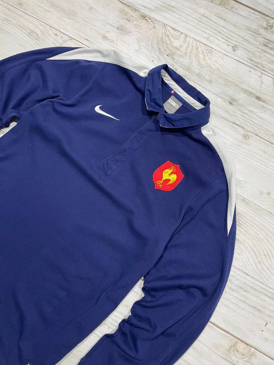 Nike Vintage Nike France Rugby Polo Shirt Long Sleeve 2000s Y2K Size US M / EU 48-50 / 2 - 2 Thumbnail