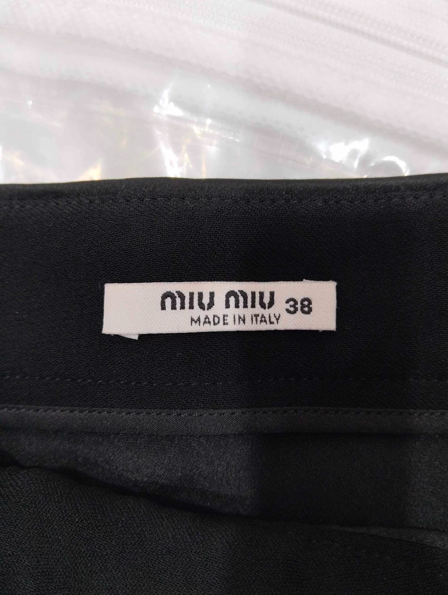 Miu Miu MIU MIU Black Bow Crystal Buckle Skirt 38 Size 26" / US 2 / IT 38 - 4 Thumbnail