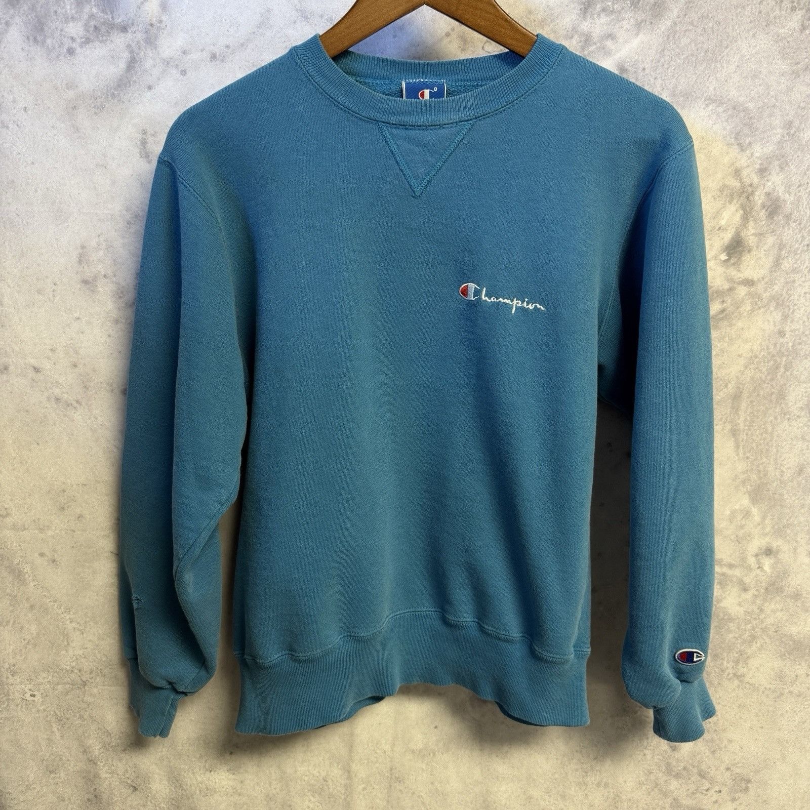 Champion Vintage 90s Champion Sweatshirt Mens M 19.5x22.5 Blue Single Size US M / EU 48-50 / 2 - 1 Thumbnail
