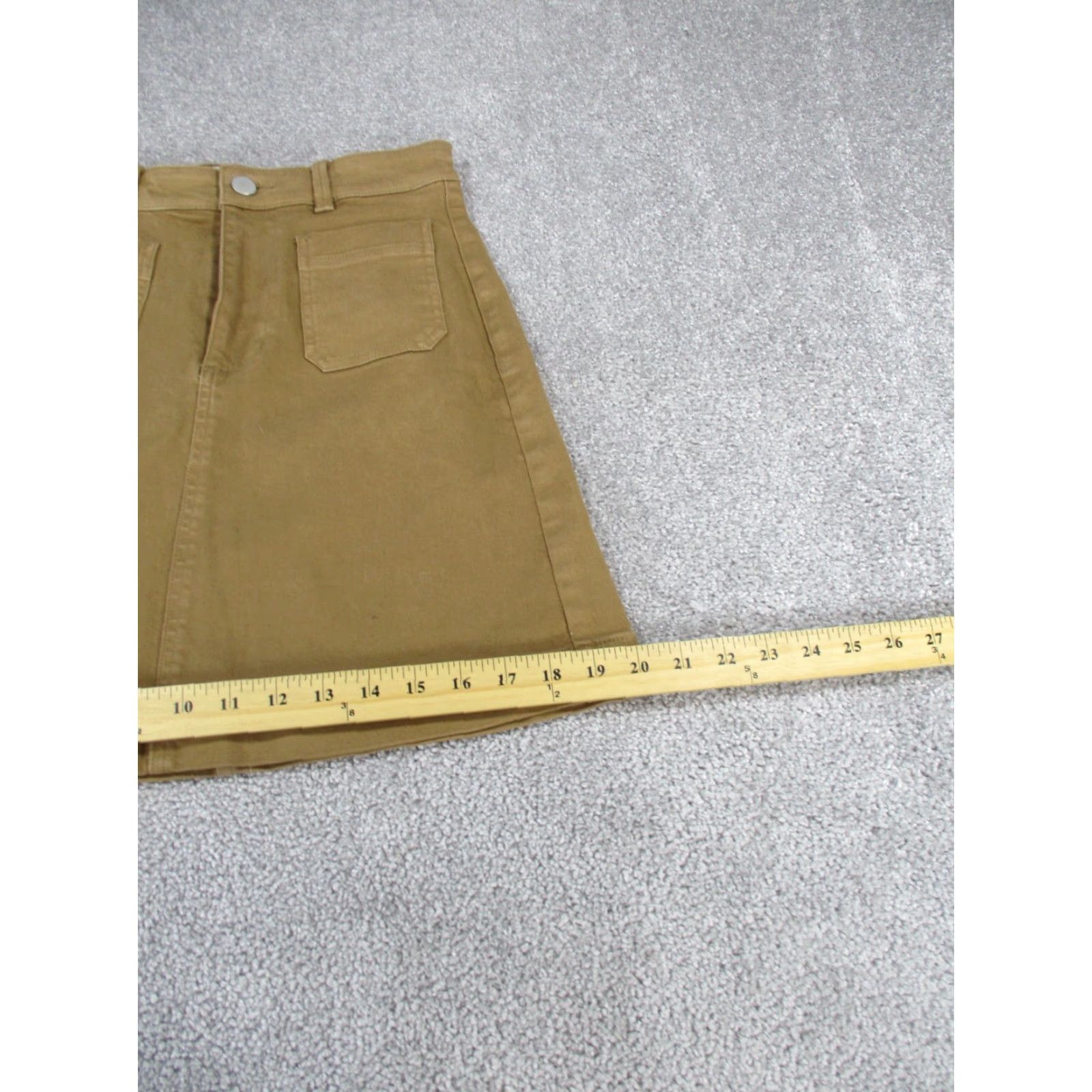 Everlane Everlane Skirt Womens 0 Tan Denim A-Line Short Brown Cotton Spandex Zipper 90s? Size 25" / US 0 / IT 36 - 4 Thumbnail