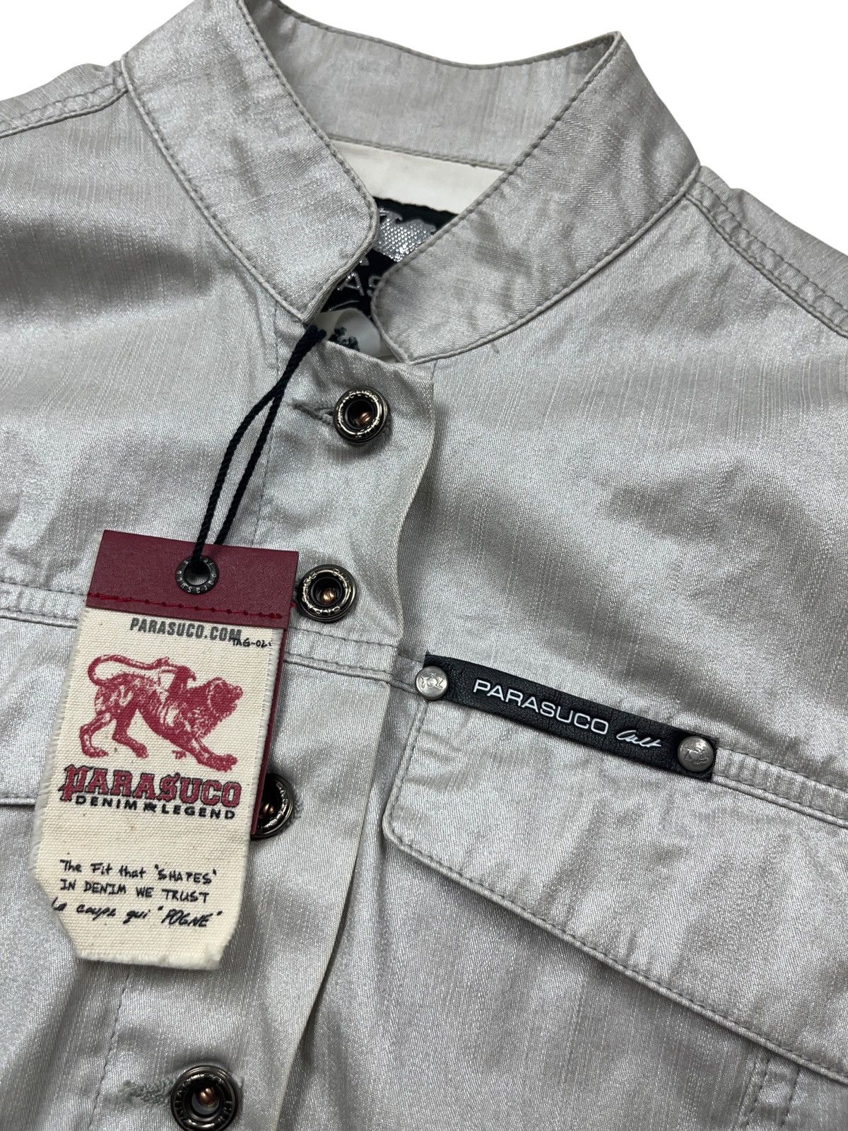 Parasuco Vintage Parasuco Cult Metallic Jacket Button Up Studded y2k Size S / US 4 / IT 40 - 5 Thumbnail