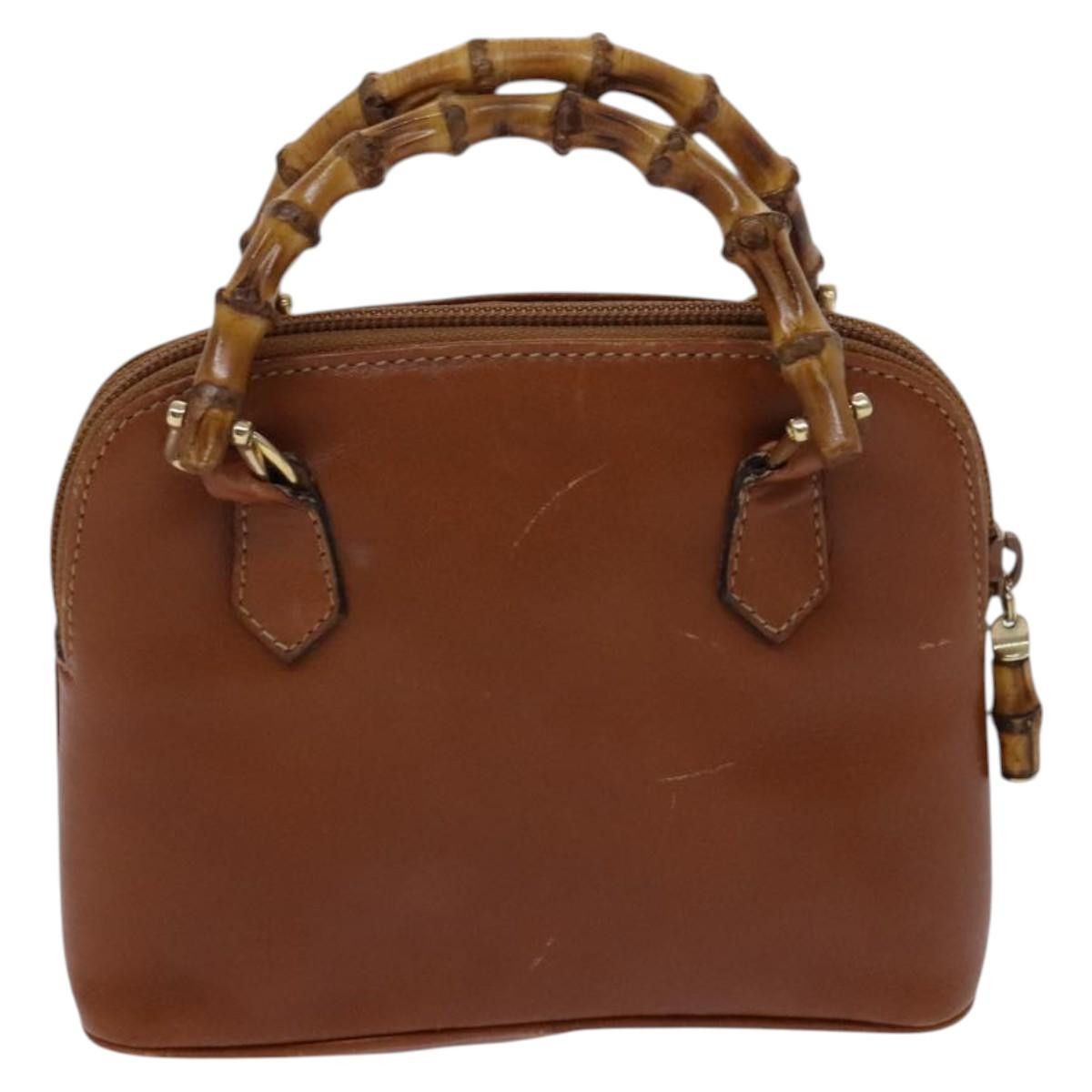 Gucci GUCCI Bamboo Hand Bag Leather Brown Gold 007 2032 007 2032 Size ONE SIZE - 3 Thumbnail