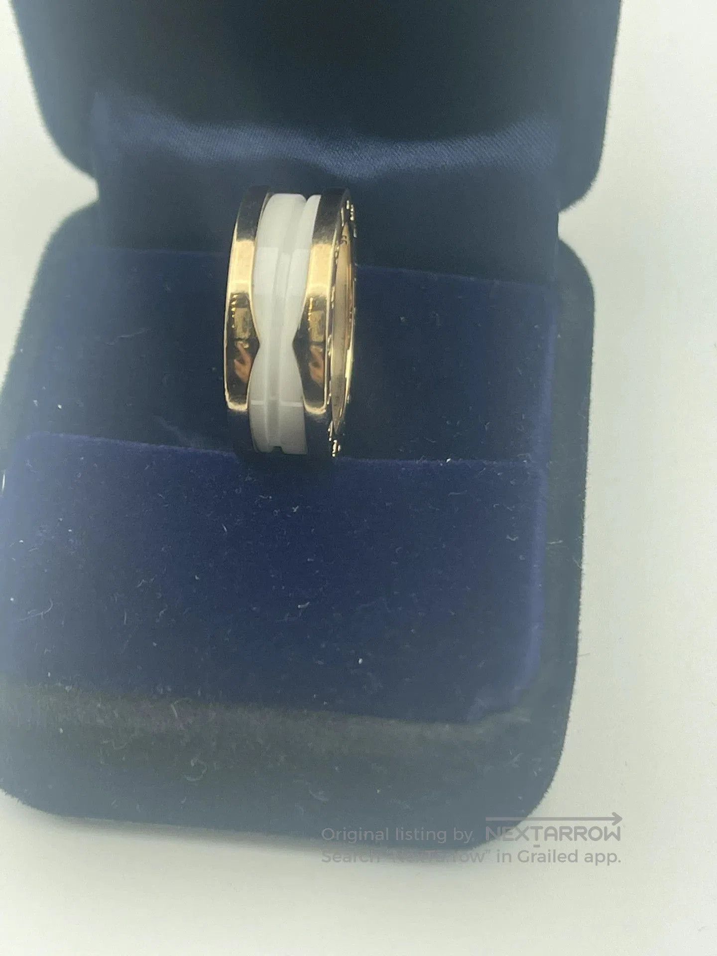 Bvlgari Bulgari White Ceramic Rose Gold Ring 55. Size ONE SIZE - 2 Thumbnail