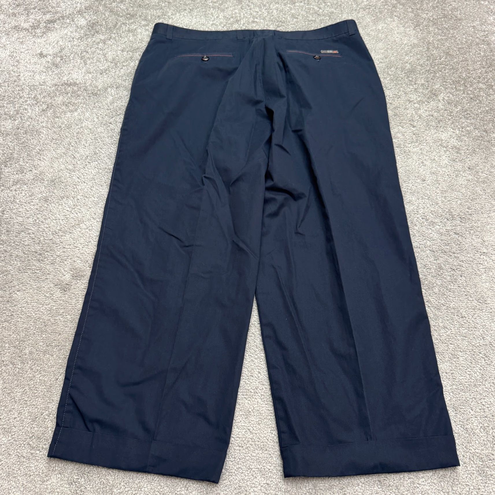 Vintage Unbranded Chino Pants Mens 38x25 Navy Blue Straight Leg Flat Front Casual Work Size US 38 / EU 54 - 2 Thumbnail