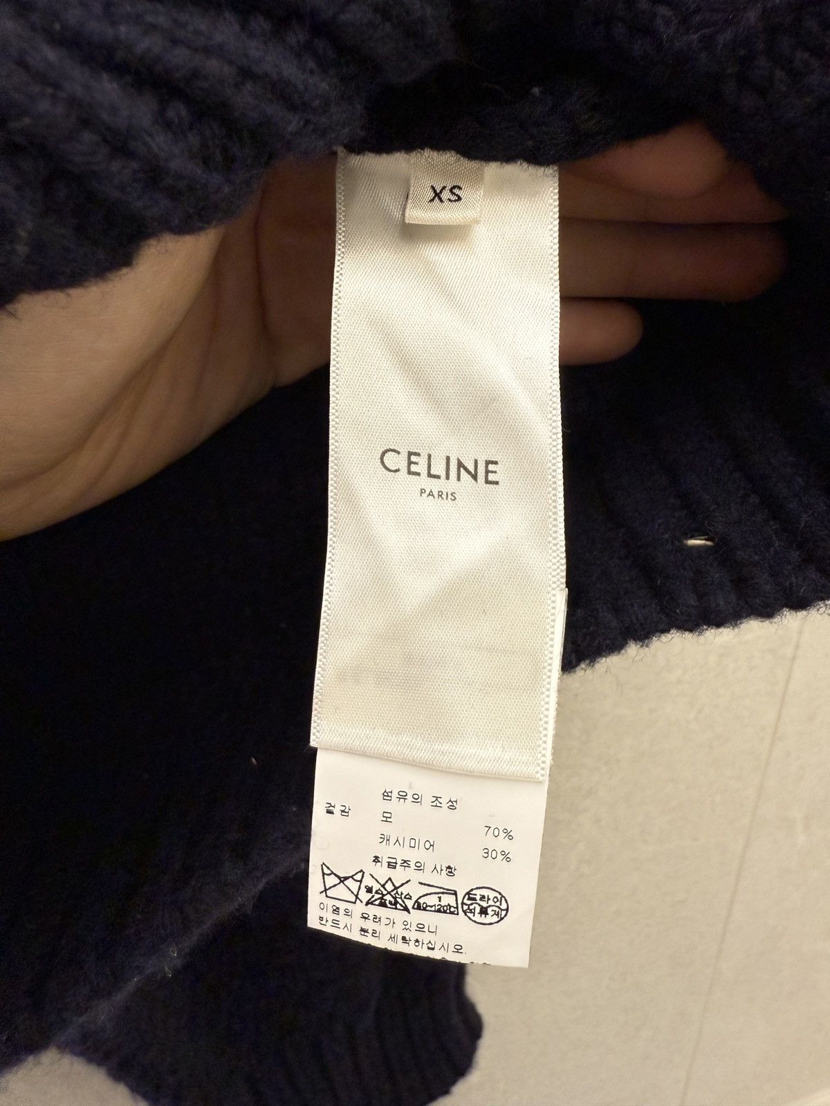 Celine Celine Navy turtle neck wool/ cashmere sweater XS Size XS / US 0-2 / IT 36-38 - 5 Thumbnail