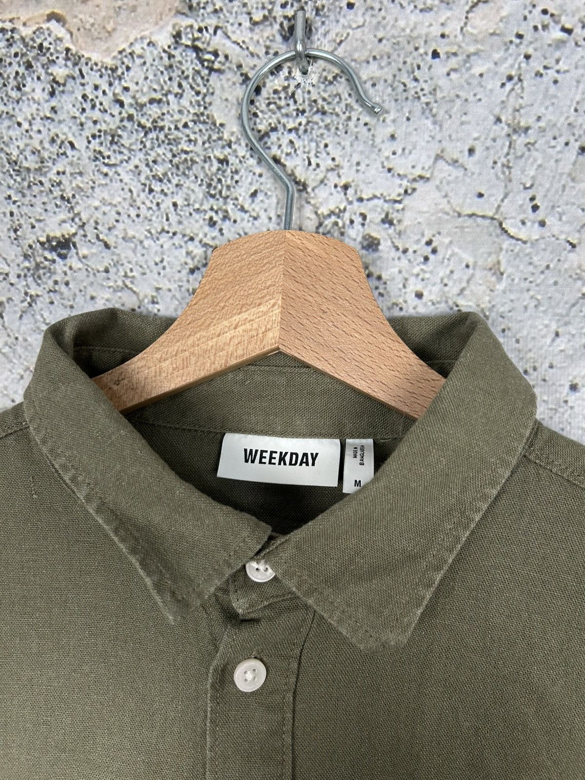 Weekday Weekday Khaki Linen Shirt Outdoor Streetwear Basic Size US M / EU 48-50 / 2 - 4 Thumbnail
