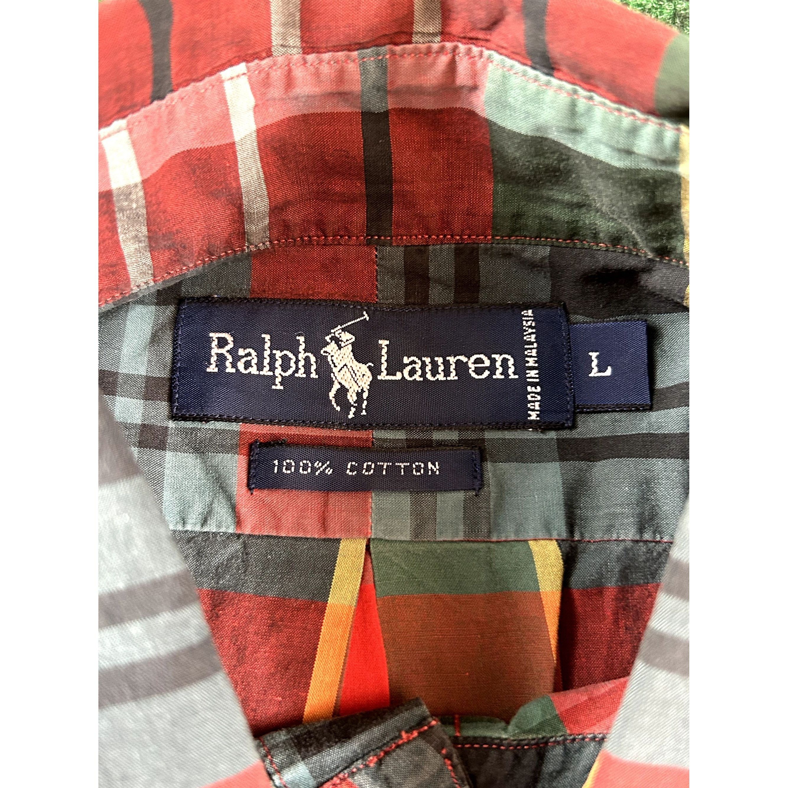 Ralph Lauren Ralph Lauren Red & Green Plaid Long Sleeve Button Down Shirt Size US L / EU 52-54 / 3 - 6 Thumbnail