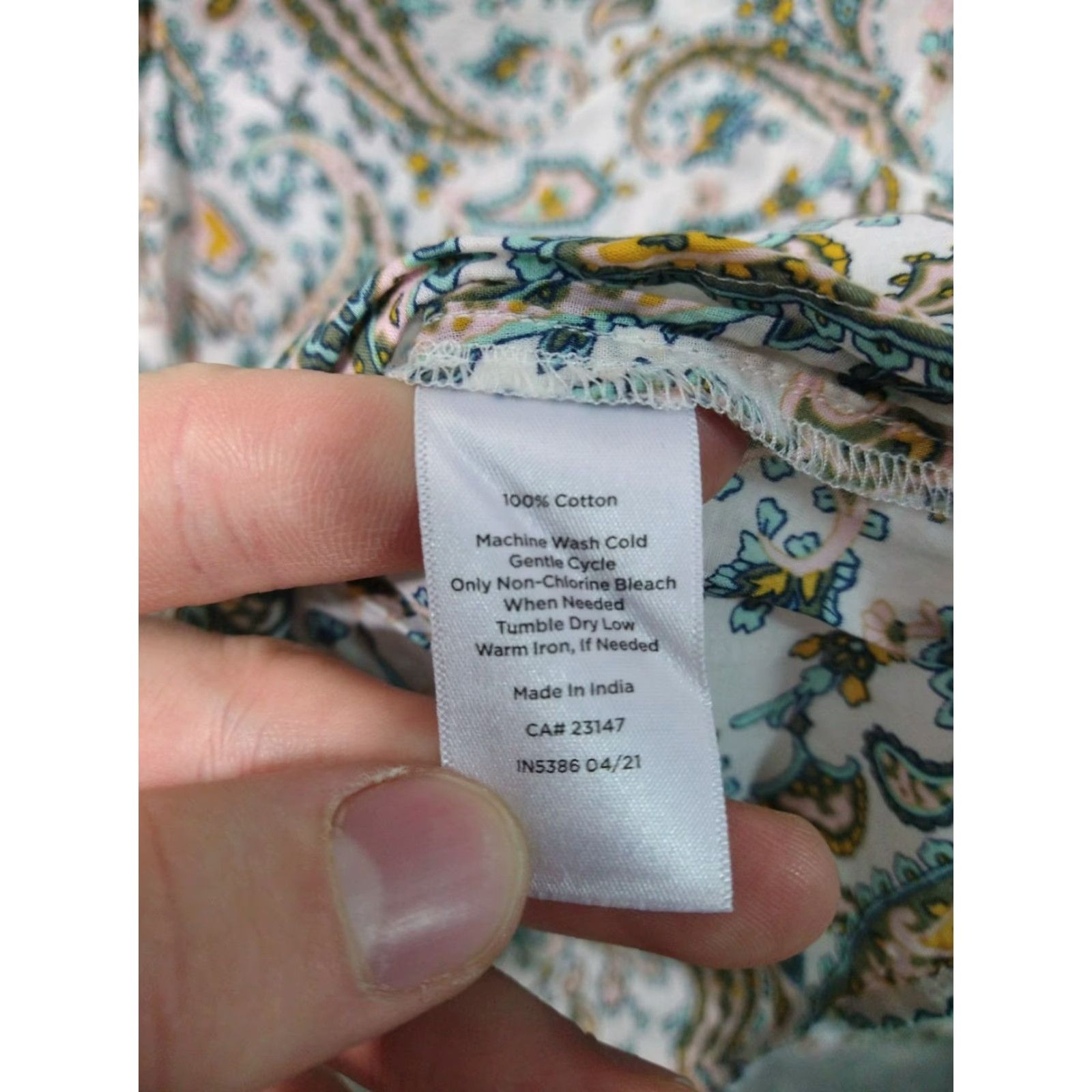 Talbots Talbots White Cotton Tunic Boho Paisley Shirt Womens MP Petite Henley Long Sleeve Casual Travel Size M / US 6-8 / IT 42-44 - 7 Thumbnail