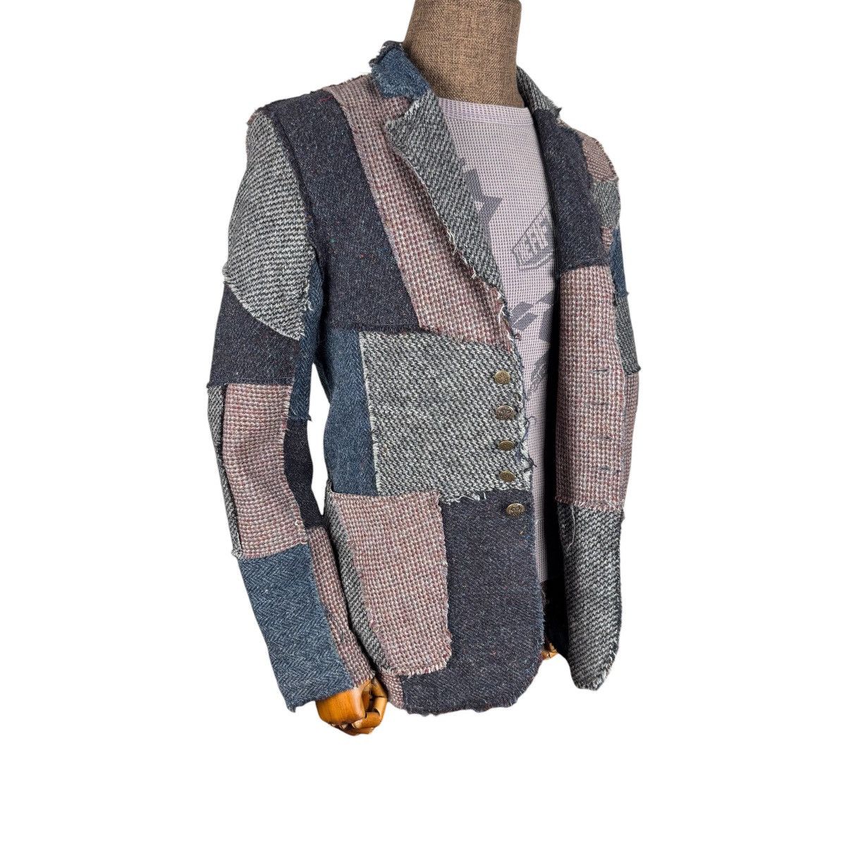 Harris Tweed 🔥HARRIS TWEED PATCHWORK BALMACAAN COAT BLAZER Size US M / EU 48-50 / 2 - 3 Thumbnail