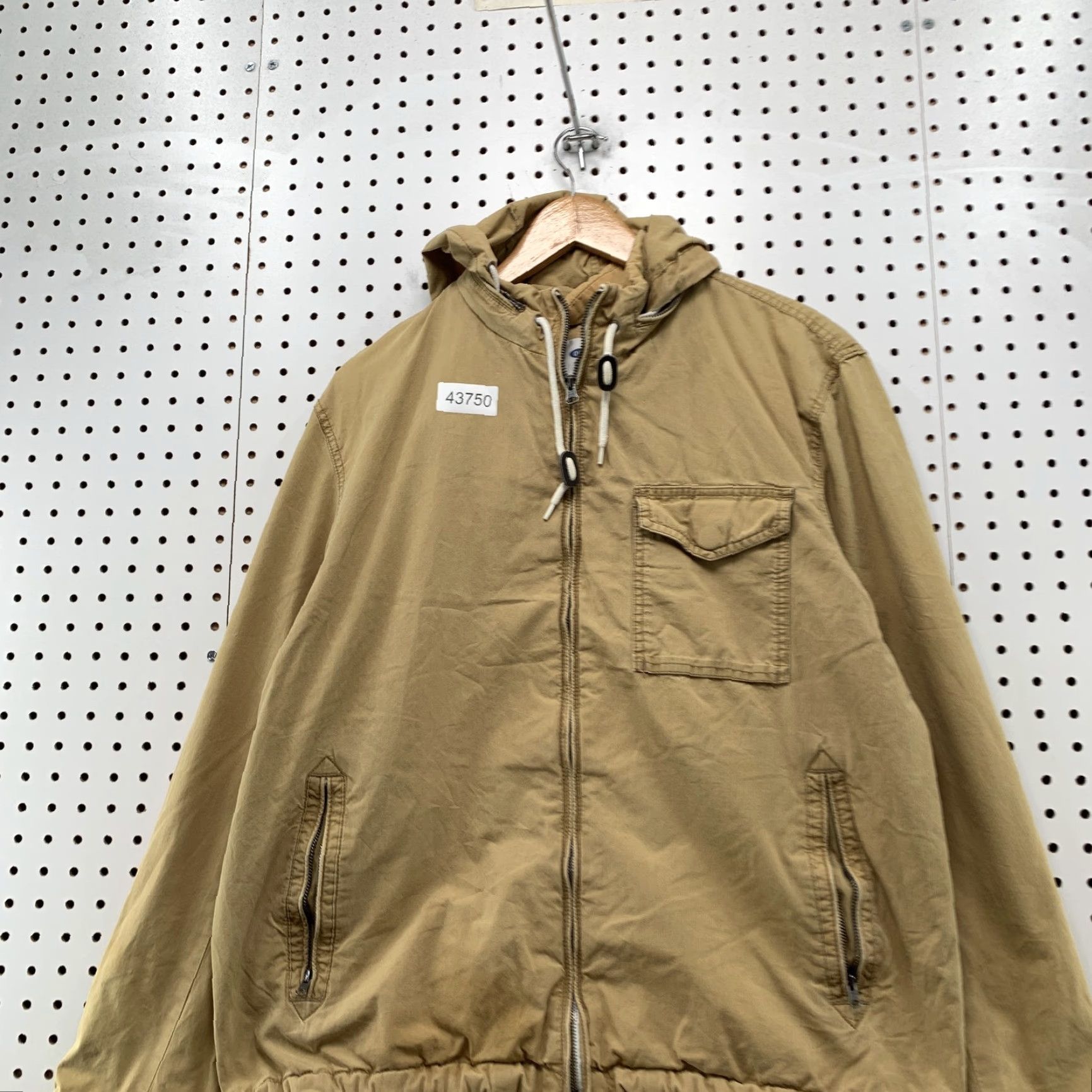 Old Navy VINTAGE Old Navy Hoodie Mens L Tan Lightweight Zip Up Hoodie Size US L / EU 52-54 / 3 - 2 Thumbnail
