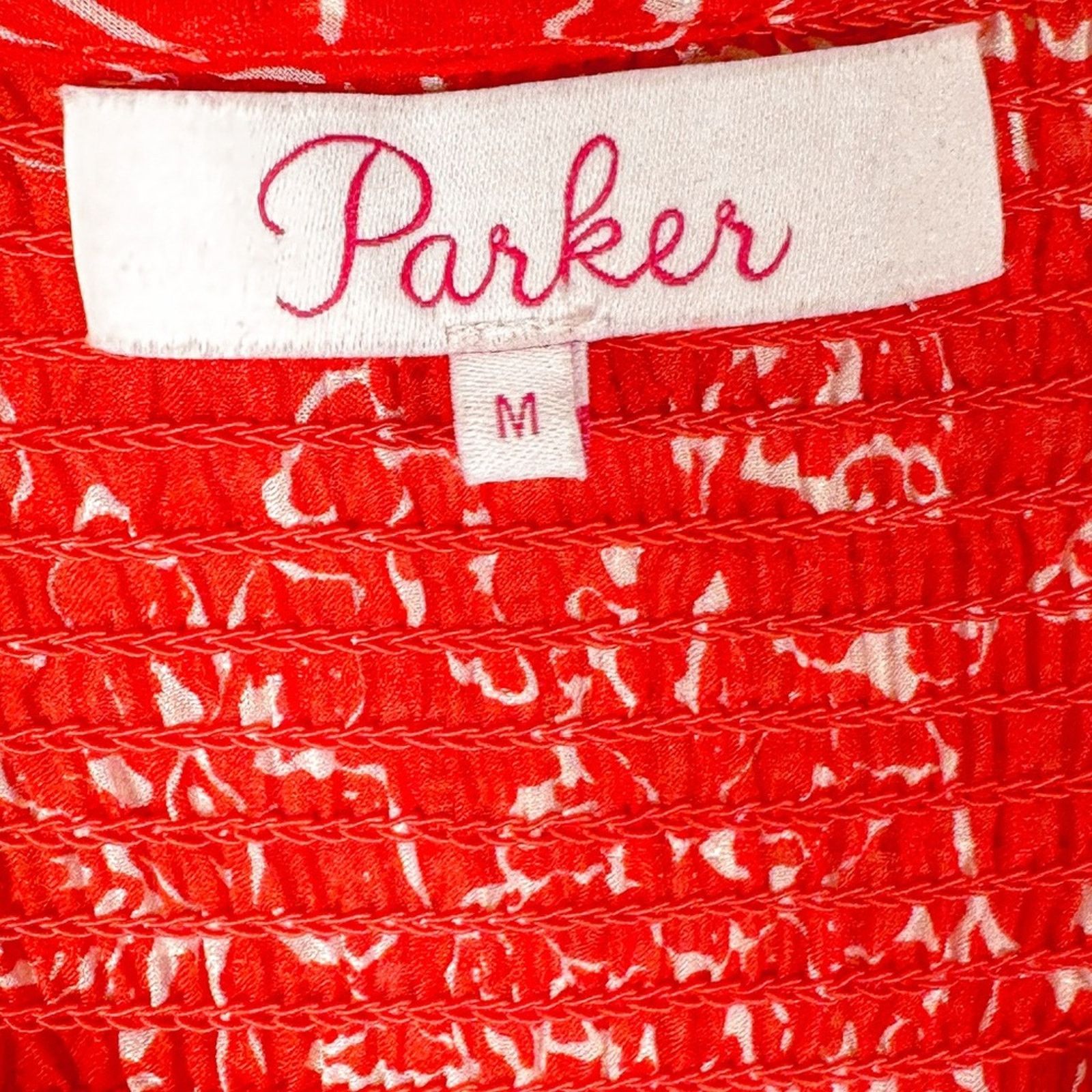 Parker Parker Ruffle Shoulder Top Red Aurora, EUC, Medium MSRP $318 Size M / US 6-8 / IT 42-44 - 6 Thumbnail