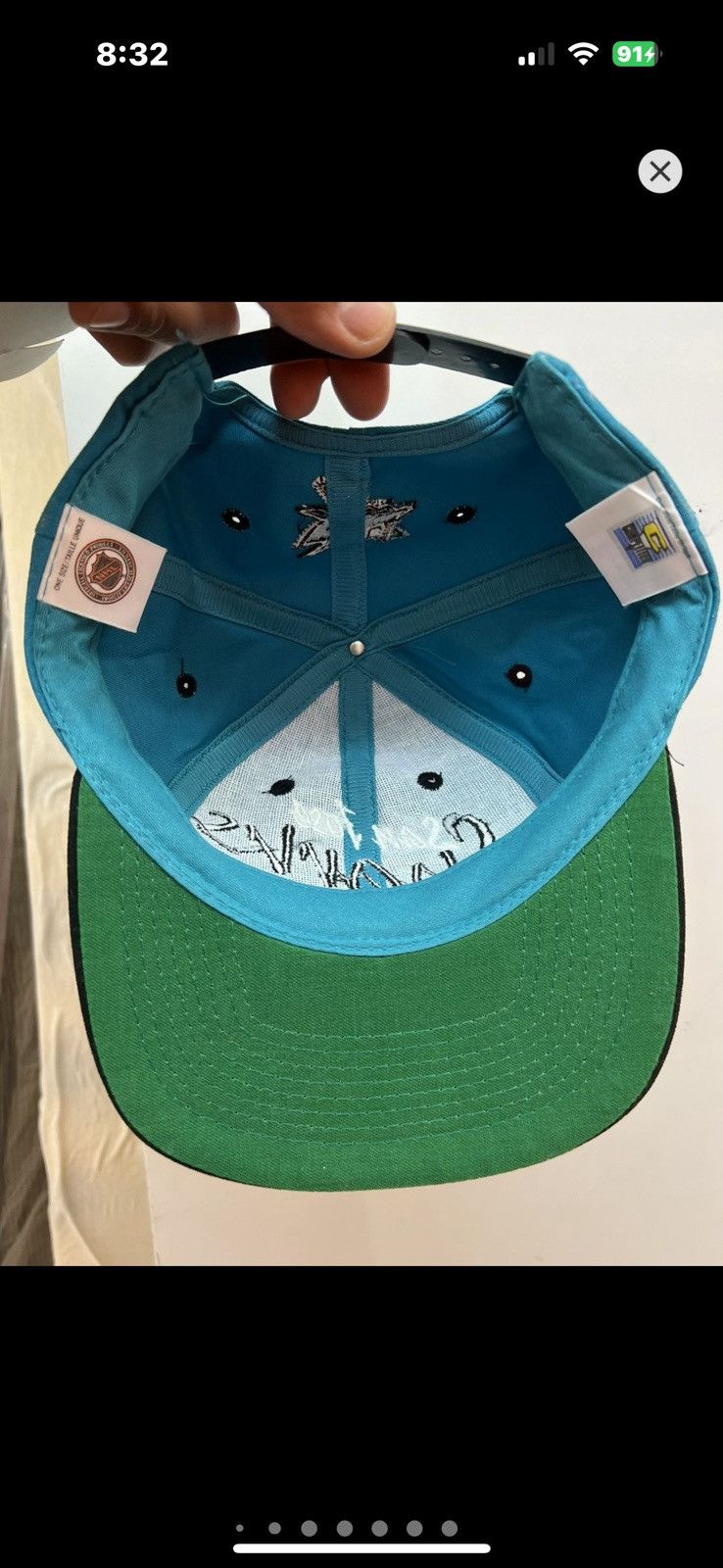 NHL ***FINAL DROP***RARE 90s SAN JOSE SHARKS SCRIPT SNAPBACK O/S Size ONE SIZE - 13 Thumbnail