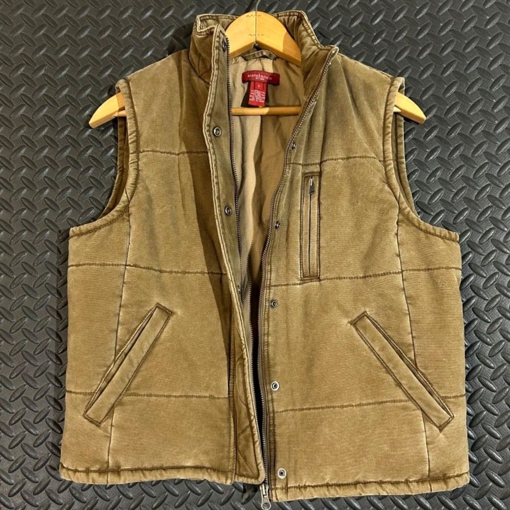 Vintage Sundance Vest Men's Quilted Cotton Puffer Brown Zip Front Pocket Size Small Size US S / EU 44-46 / 1 - 3 Thumbnail