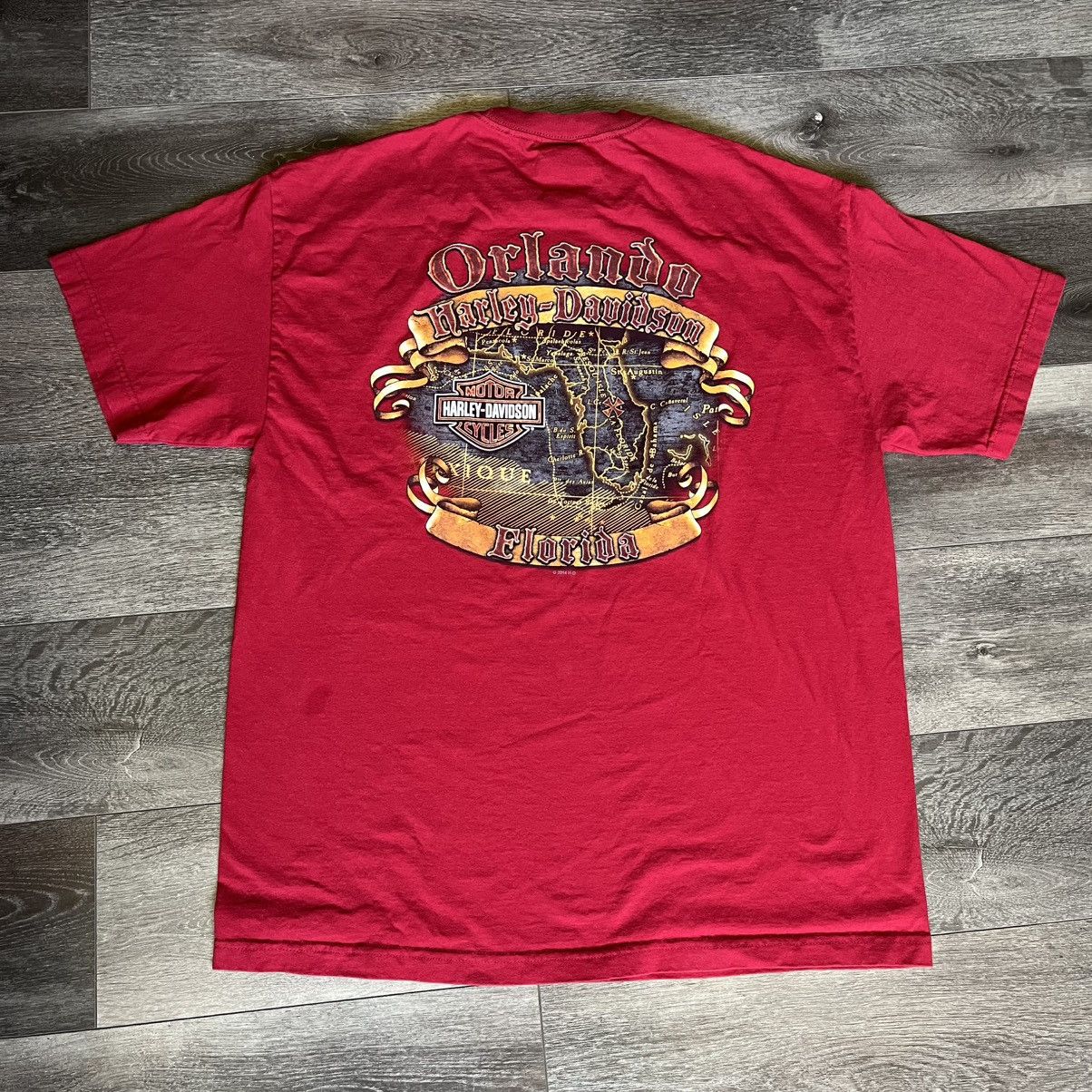 Harley Davidson × Vintage Vintage Y2K Harley Davidson Pirate Florida Skull Graphic Tee Size US XL / EU 56 / 4 - 4 Thumbnail