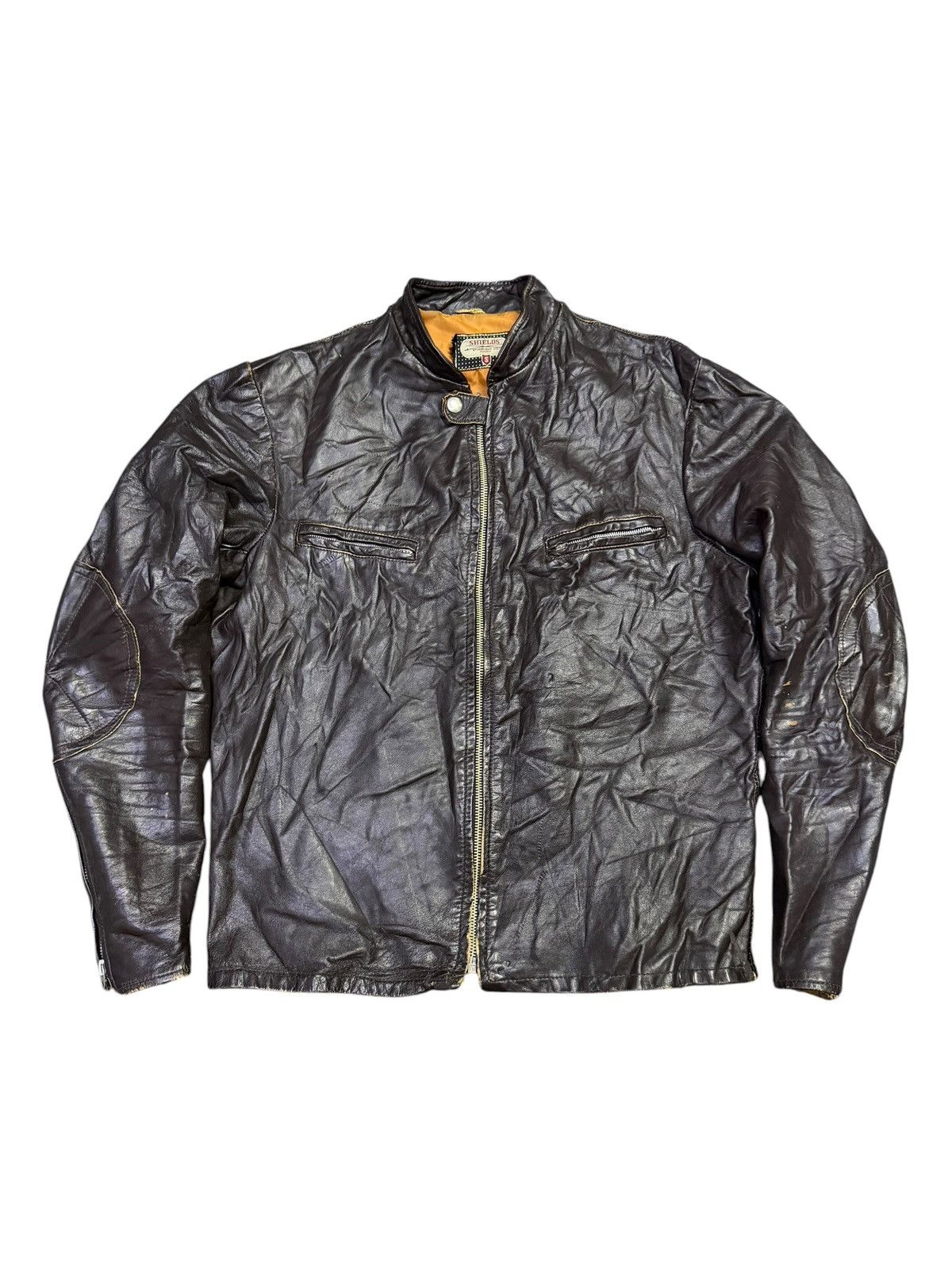 Leather Vintage 60s Shield Sportswear Ltd Leather Biker Jacket Size US S / EU 44-46 / 1 - 1 Thumbnail