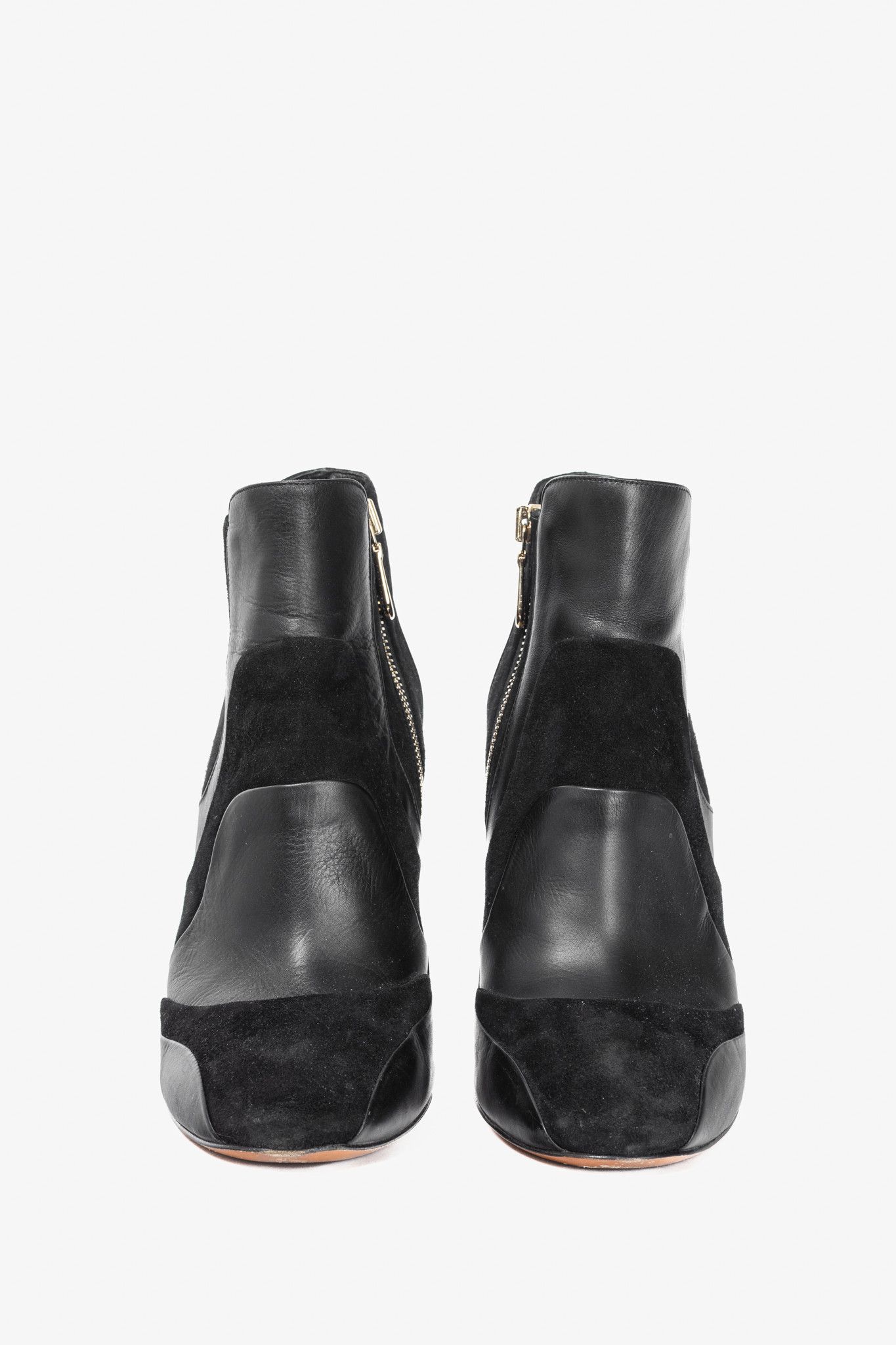 Mulberry Mulberry Mira Black Calf & Suede Patchwork Booties Size US 9.5 / IT 39.5 - 2 Thumbnail