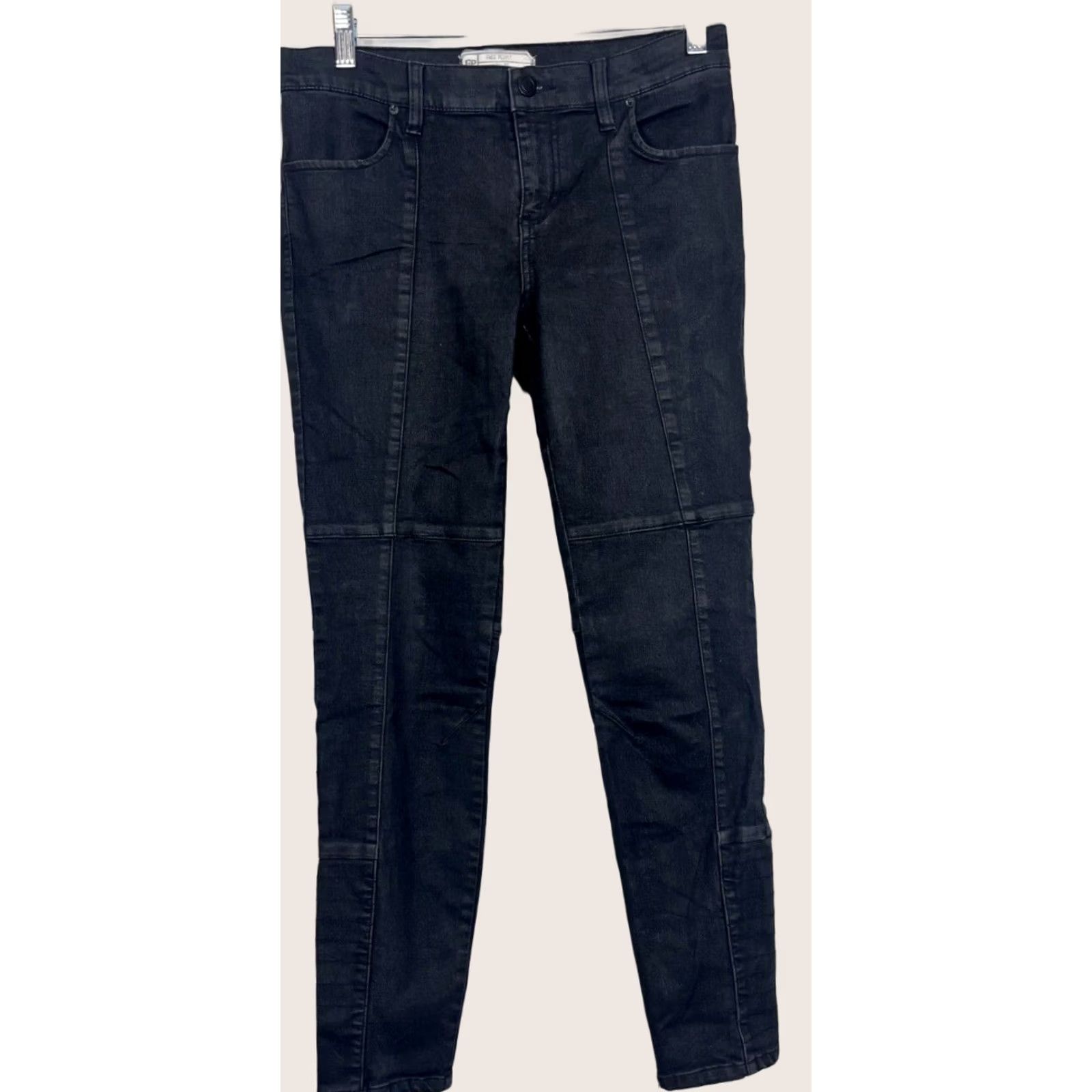 Free People Free People Jillian Skinny Jeans Black Cotton Moto 27x30 Size 27" / US 4 / IT 40 - 1 Thumbnail