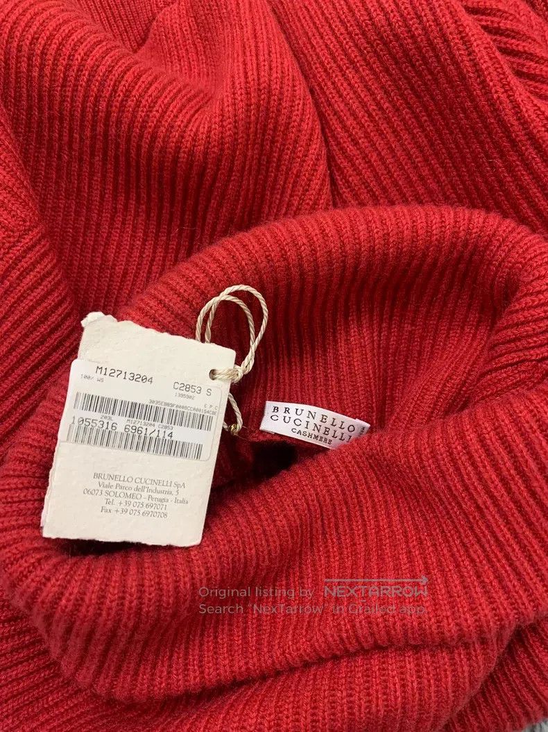 Brunello Cucinelli Brunello Cucinelli Red High Collar Cashmere Sweater Size S / US 4 / IT 40 - 4 Thumbnail