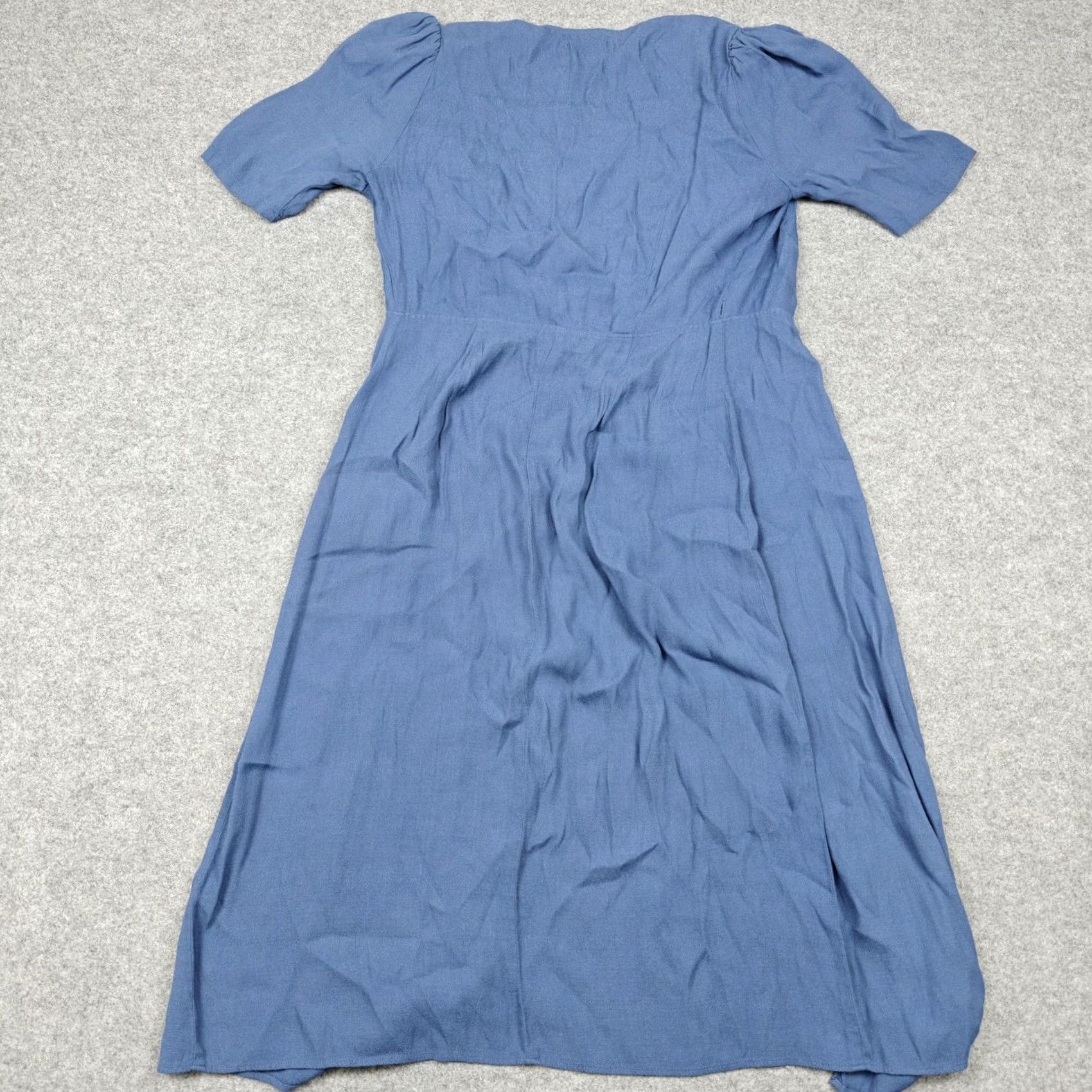 Reformation Reformation Womens M Blue Wrap Puff Sleeve Belted Midi V Neck Sundress Size M / US 6-8 / IT 42-44 - 7 Thumbnail