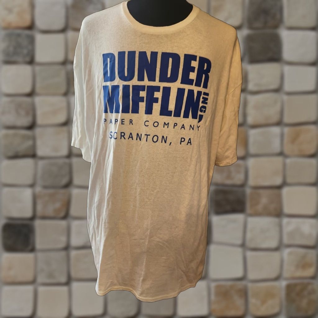 Ripple Junction The Office Dunder Mifflin Paper Company White Short Sleeve T-Shirt 3XL Mens Graphic Print Crew Neck Ripple Junction Size US XXL / EU 58 / 5 - 1 Thumbnail