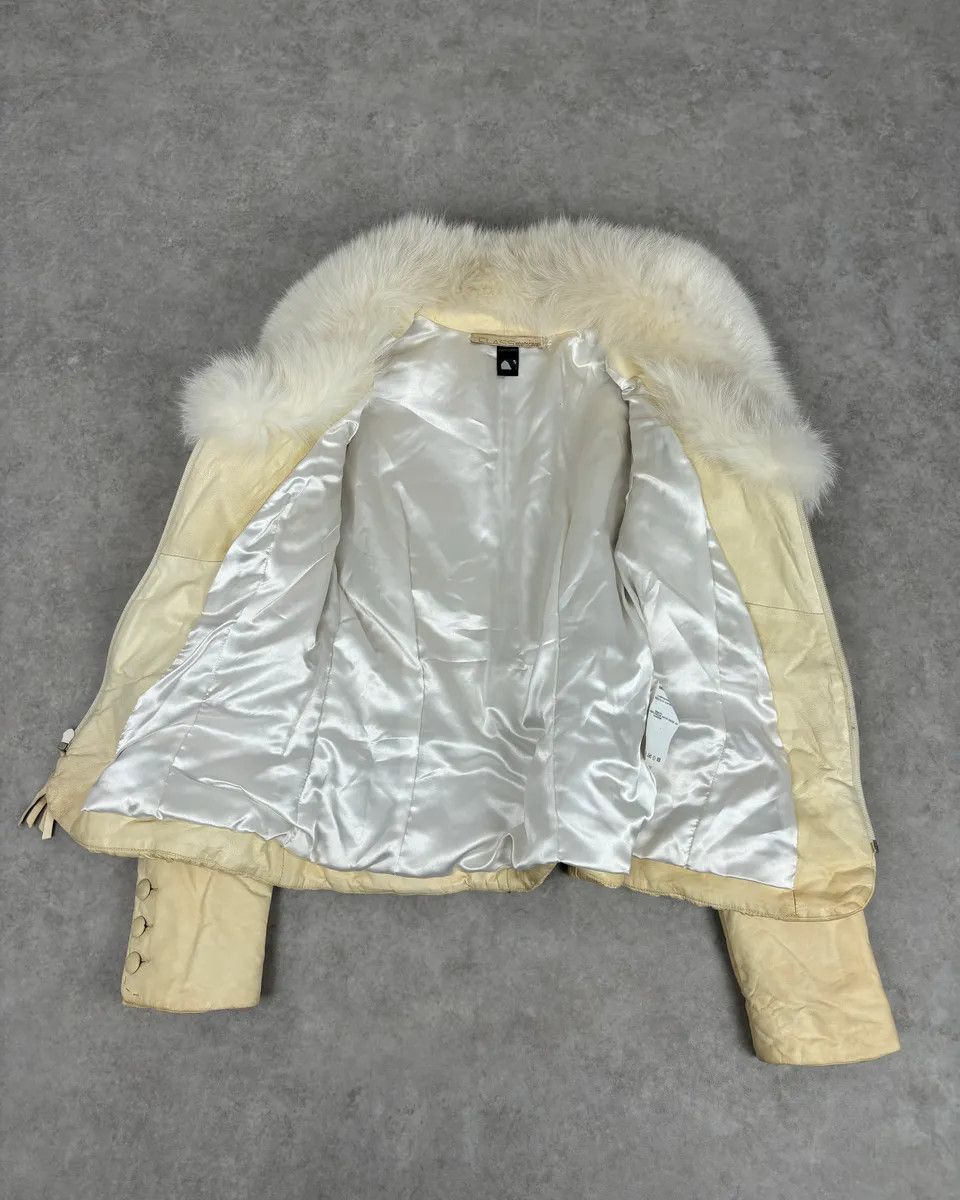 Roberto Cavalli Roberto Cavalli Cream Fur Collar Leather Jacket Size S / US 4 / IT 40 - 8 Thumbnail